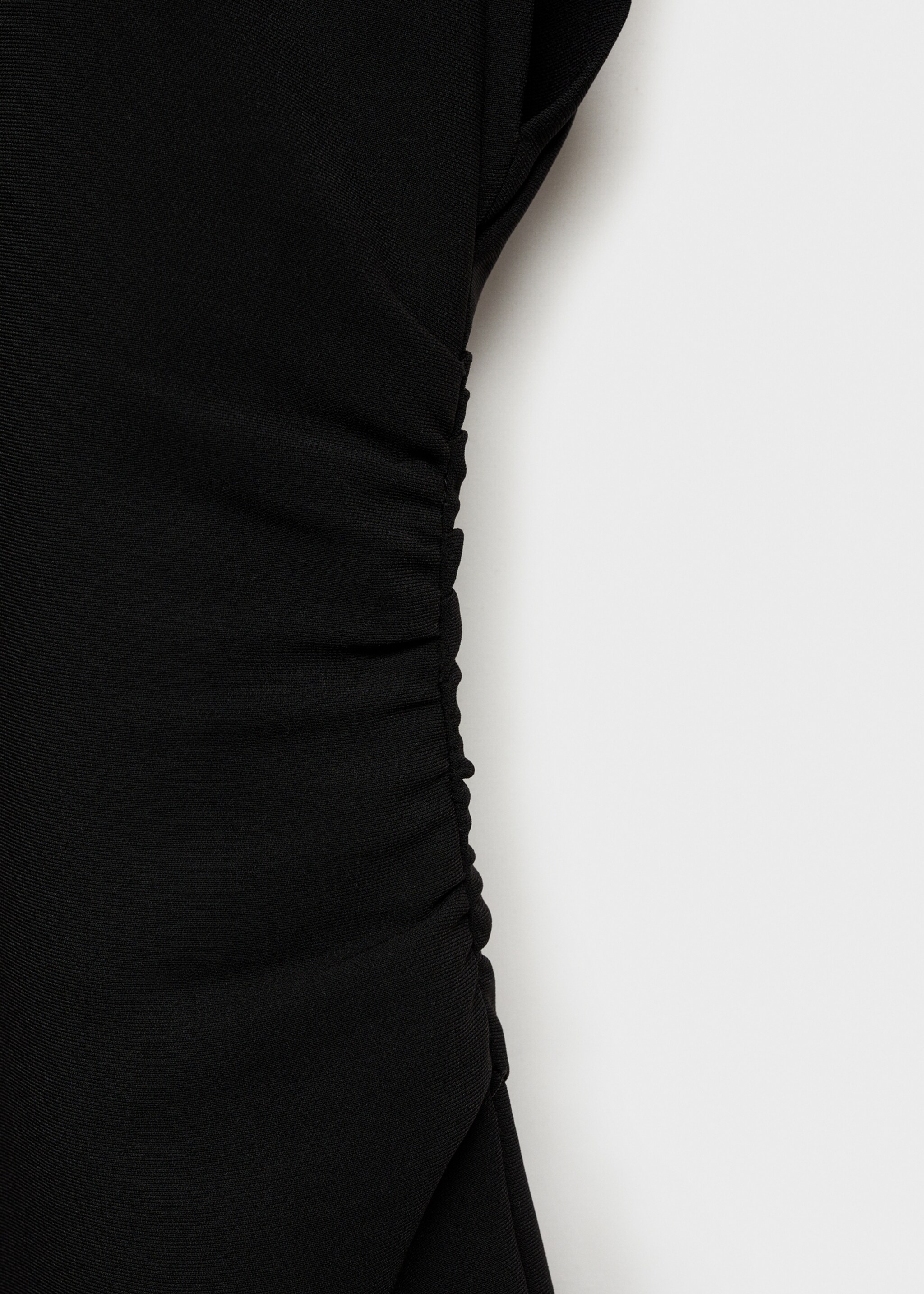 Short dress with draped detail - Details of the article 8, Black. Ref: 77035654-00.