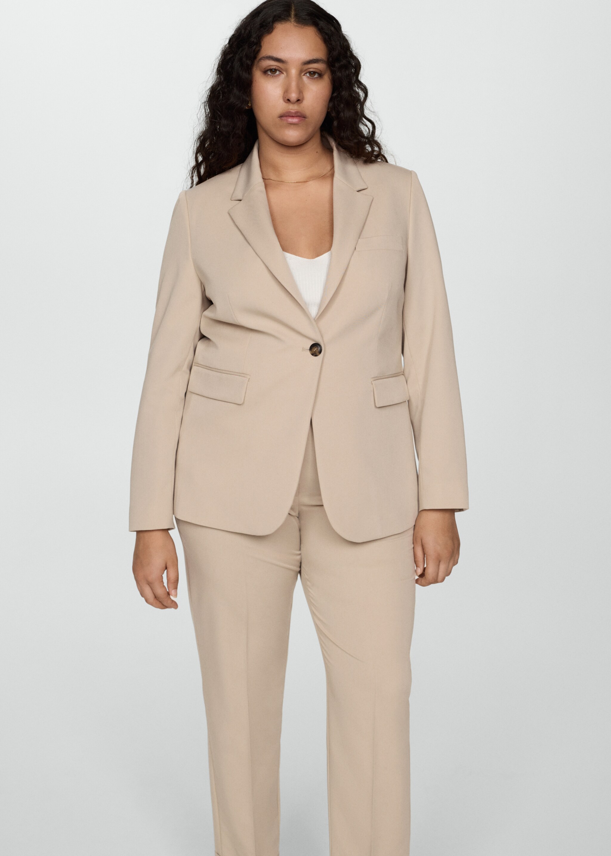 Taillierter Anzugblazer - Detail des Artikels 5, Hellgrau/Pastellgrau. Ref: 77035655-00.