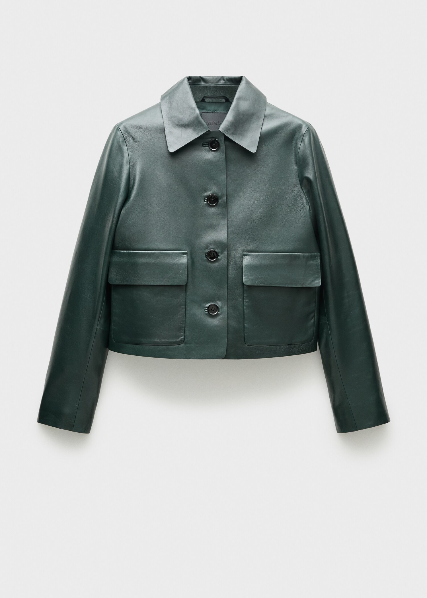 Buttoned leather jacket - Article without model