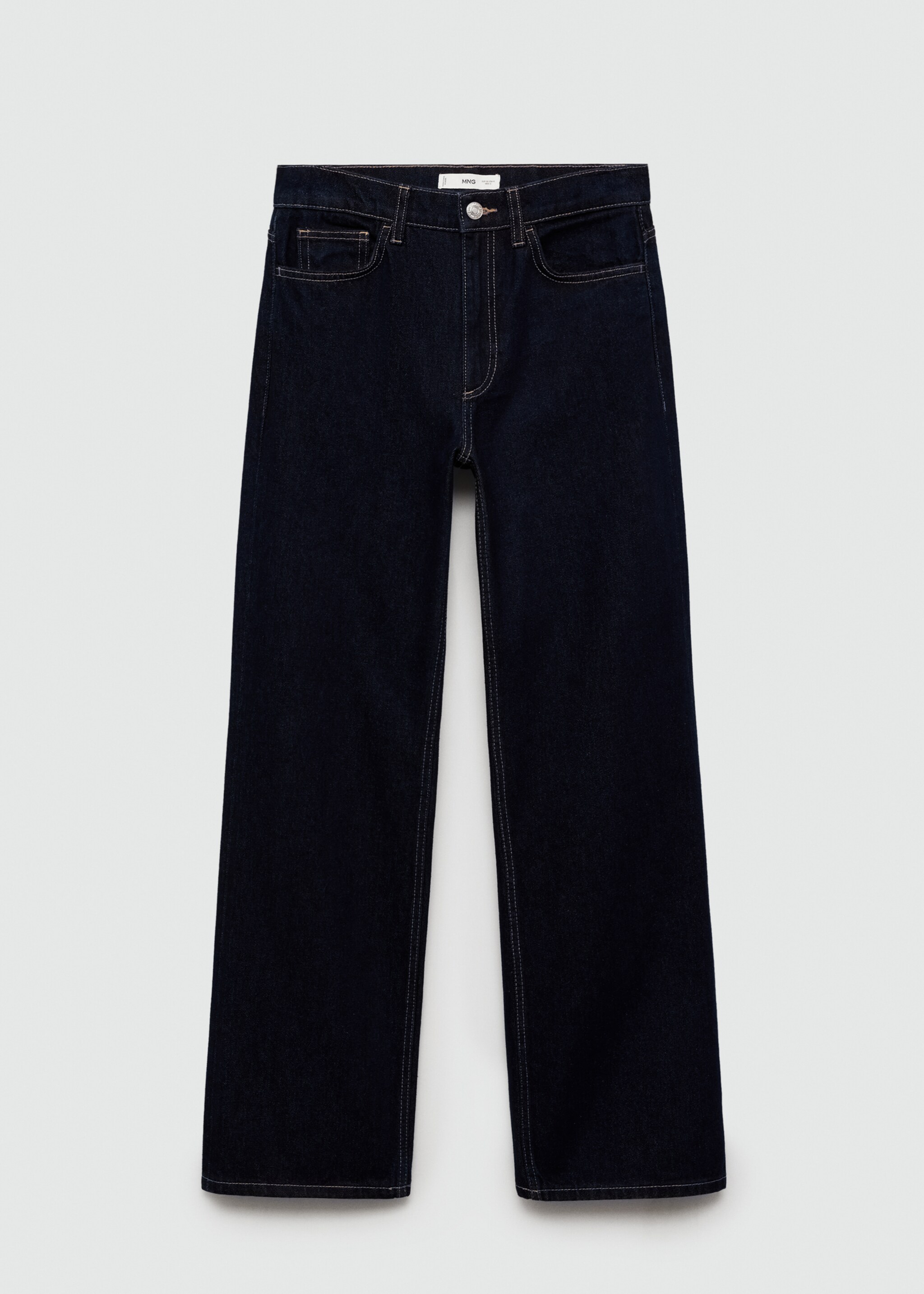 Jean droit taille haute - Article sans modèle, Bleu. Ref: 77035658-00.