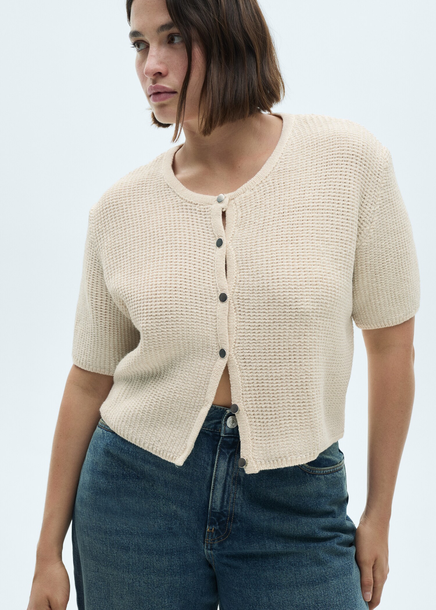 Short-sleeved knitted cardigan - Details of the article 5