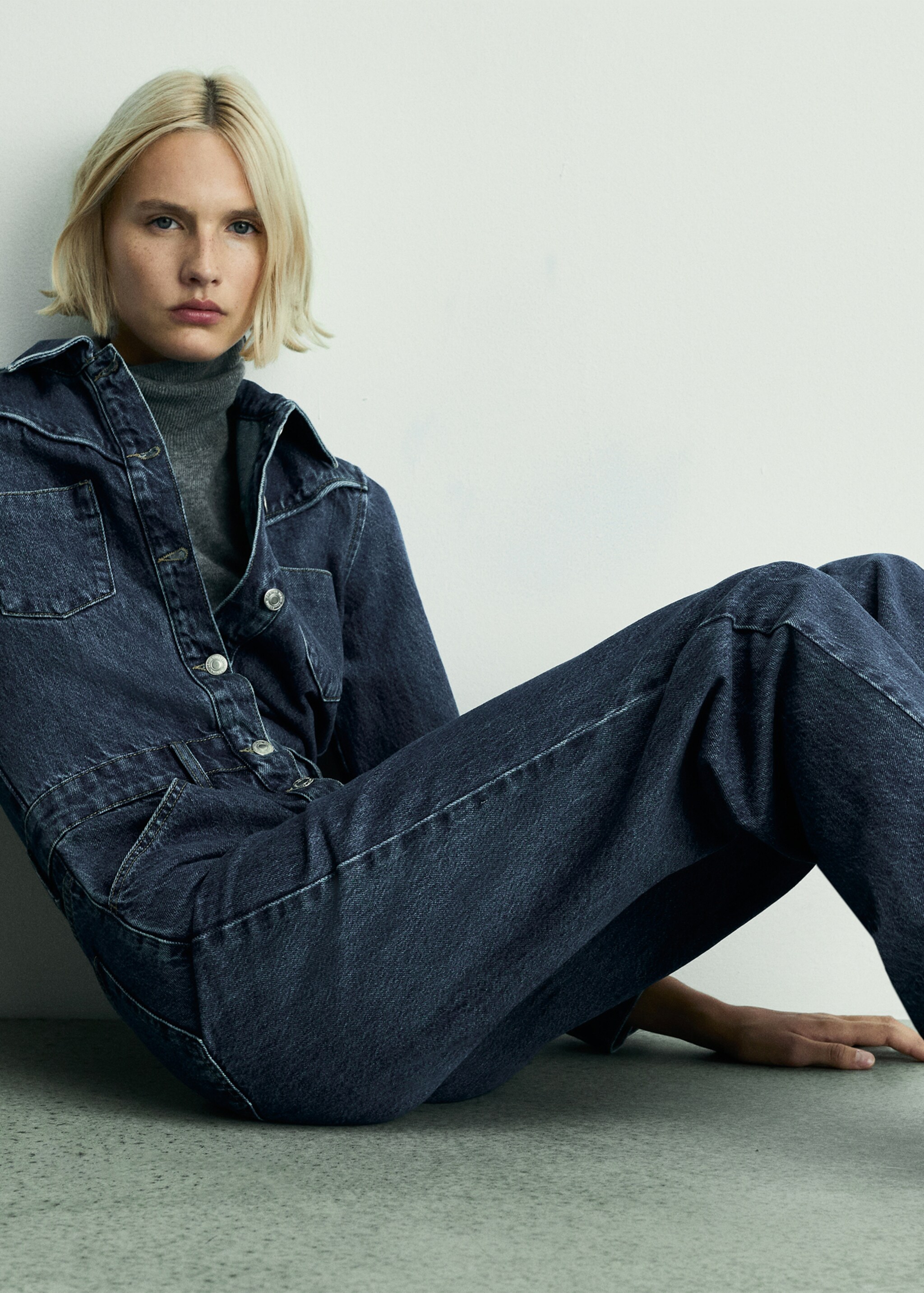 Combi-pantalon en jean - Détail de l'article 7, Bleu foncé. Ref: 77035668-00.