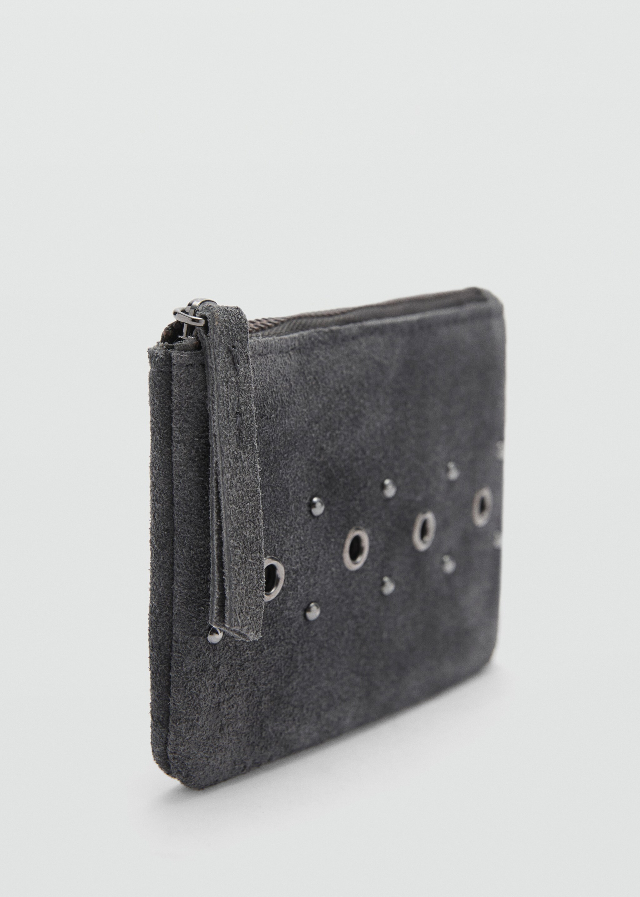 Leder-Portemonnaie - Mittlere Ansicht, Anthrazit. Ref: 77035669-00.