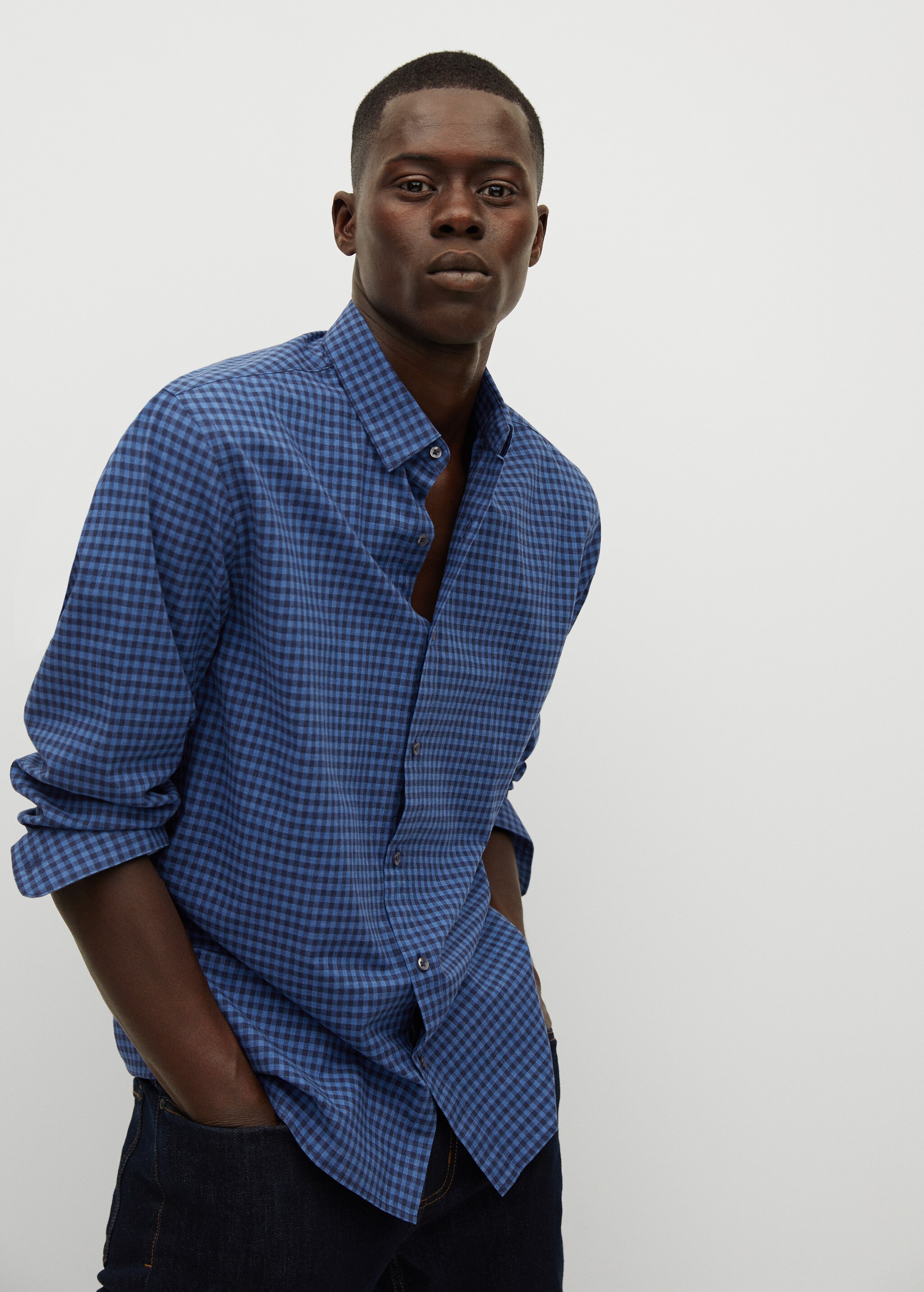 Camisa slim fit cuadro vichy - Plano medio