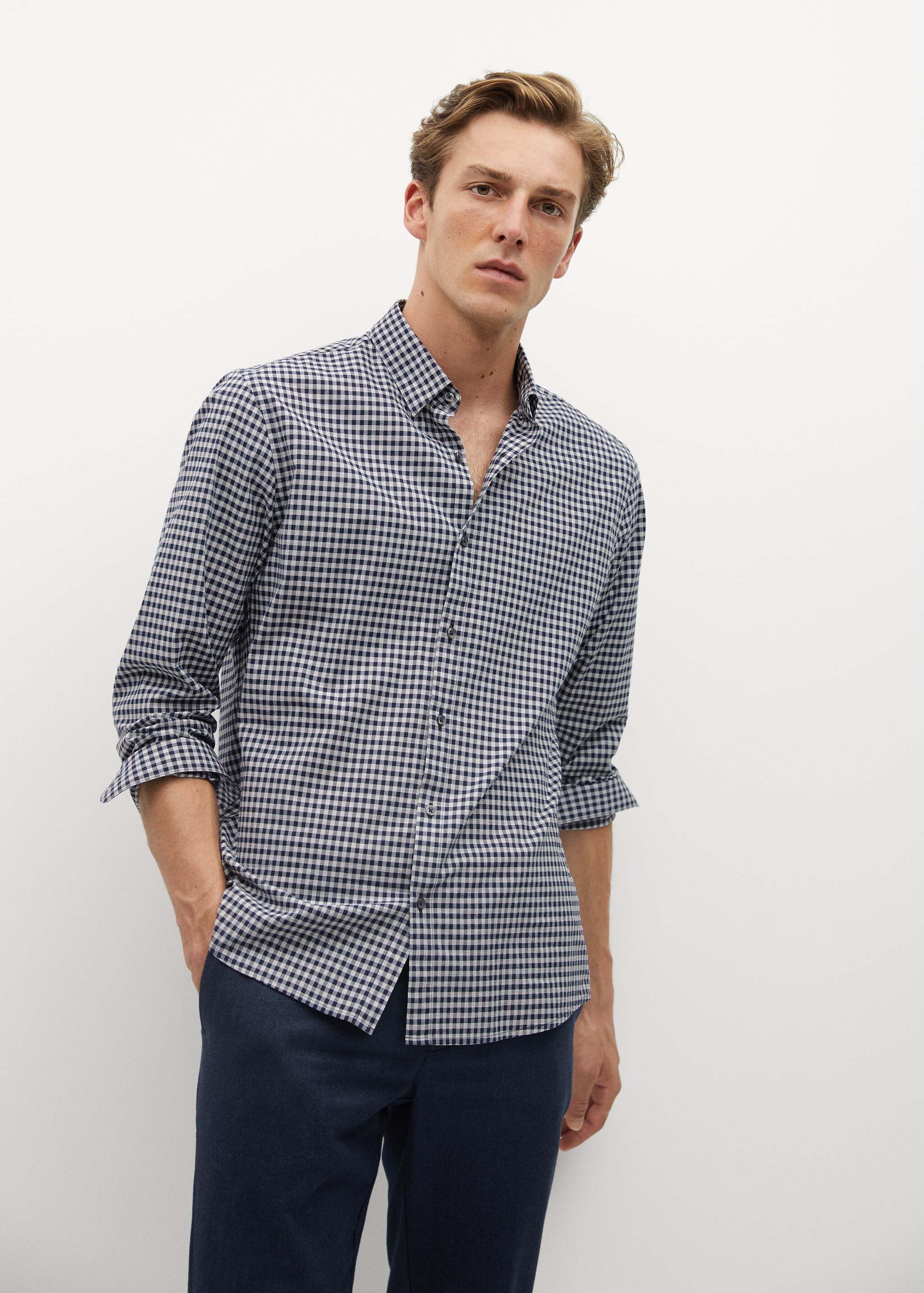 Camisa slim fit cuadro vichy - Plano medio