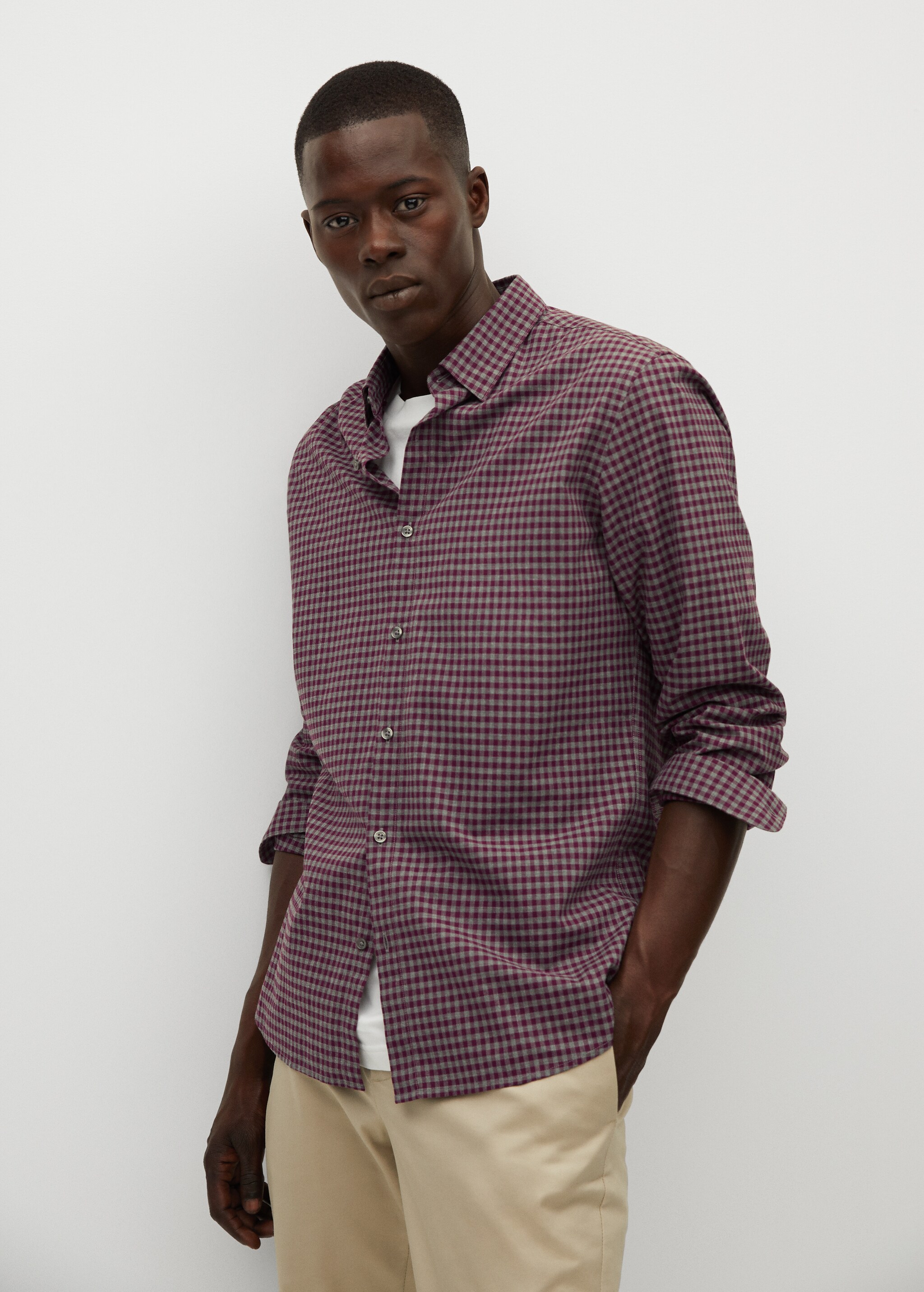 Camisa slim fit cuadro vichy - Plano medio