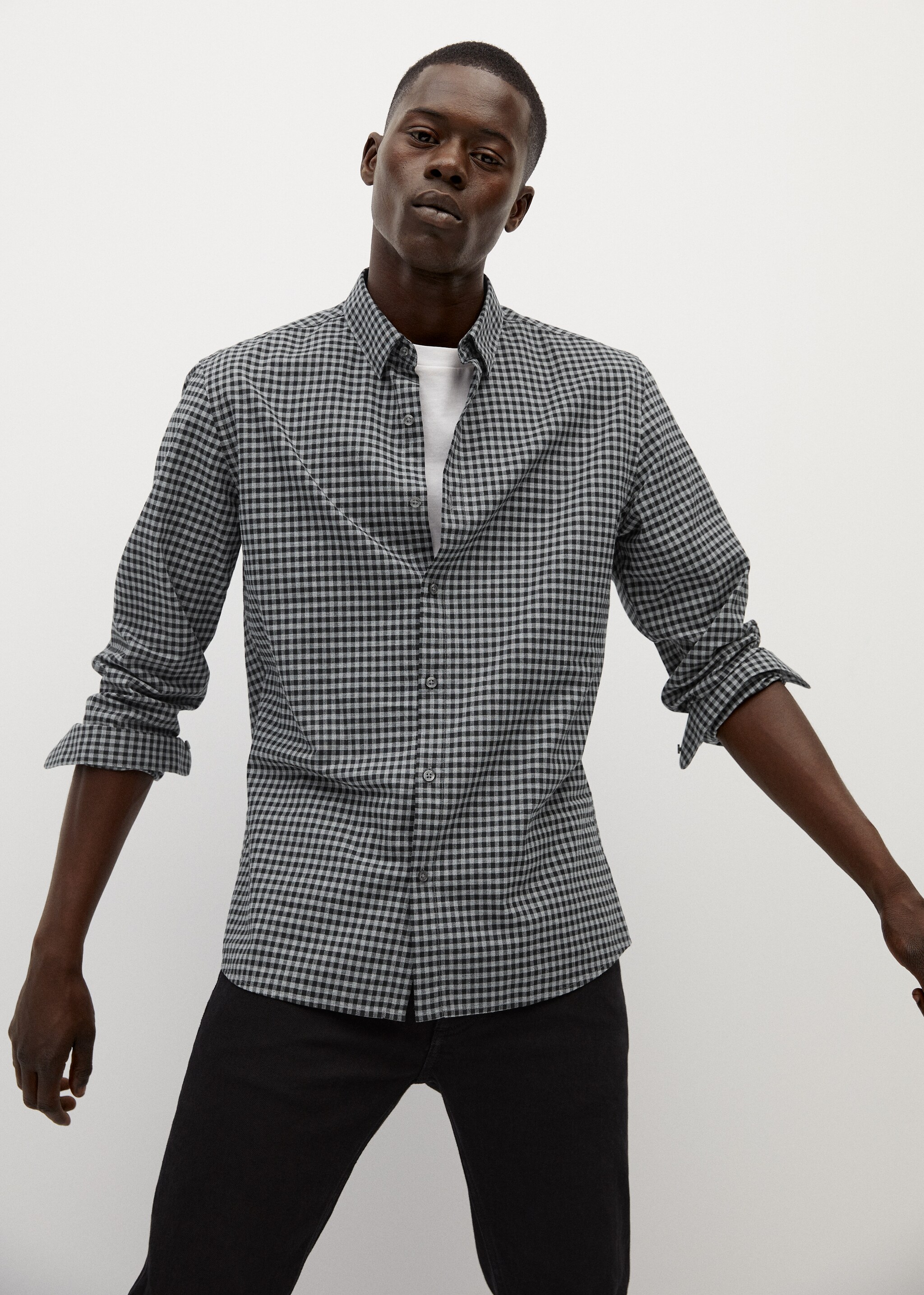 Camisa slim fit cuadro vichy - Plano medio