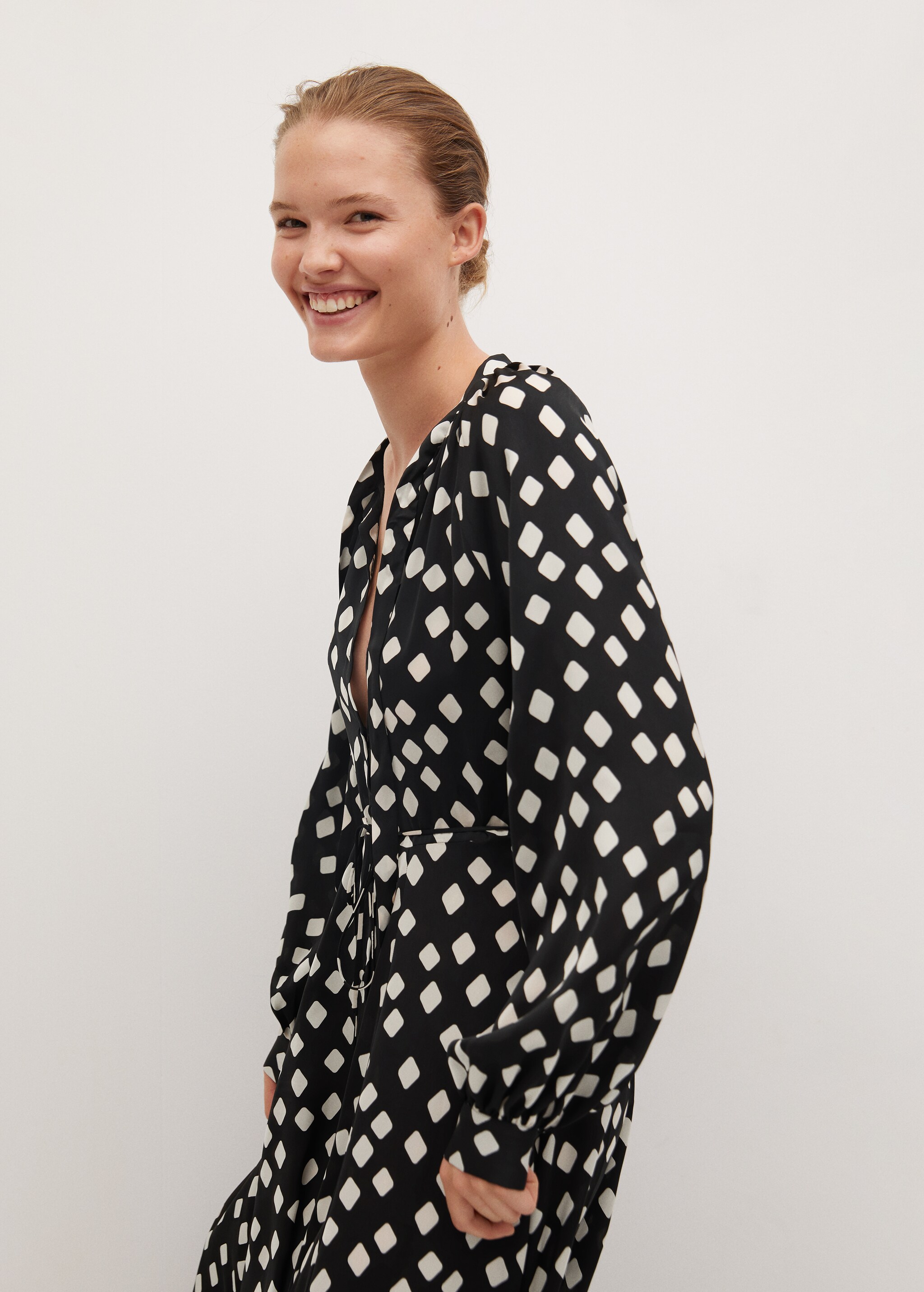 Vestido midi estampado geométrico - Detalle del artículo 1