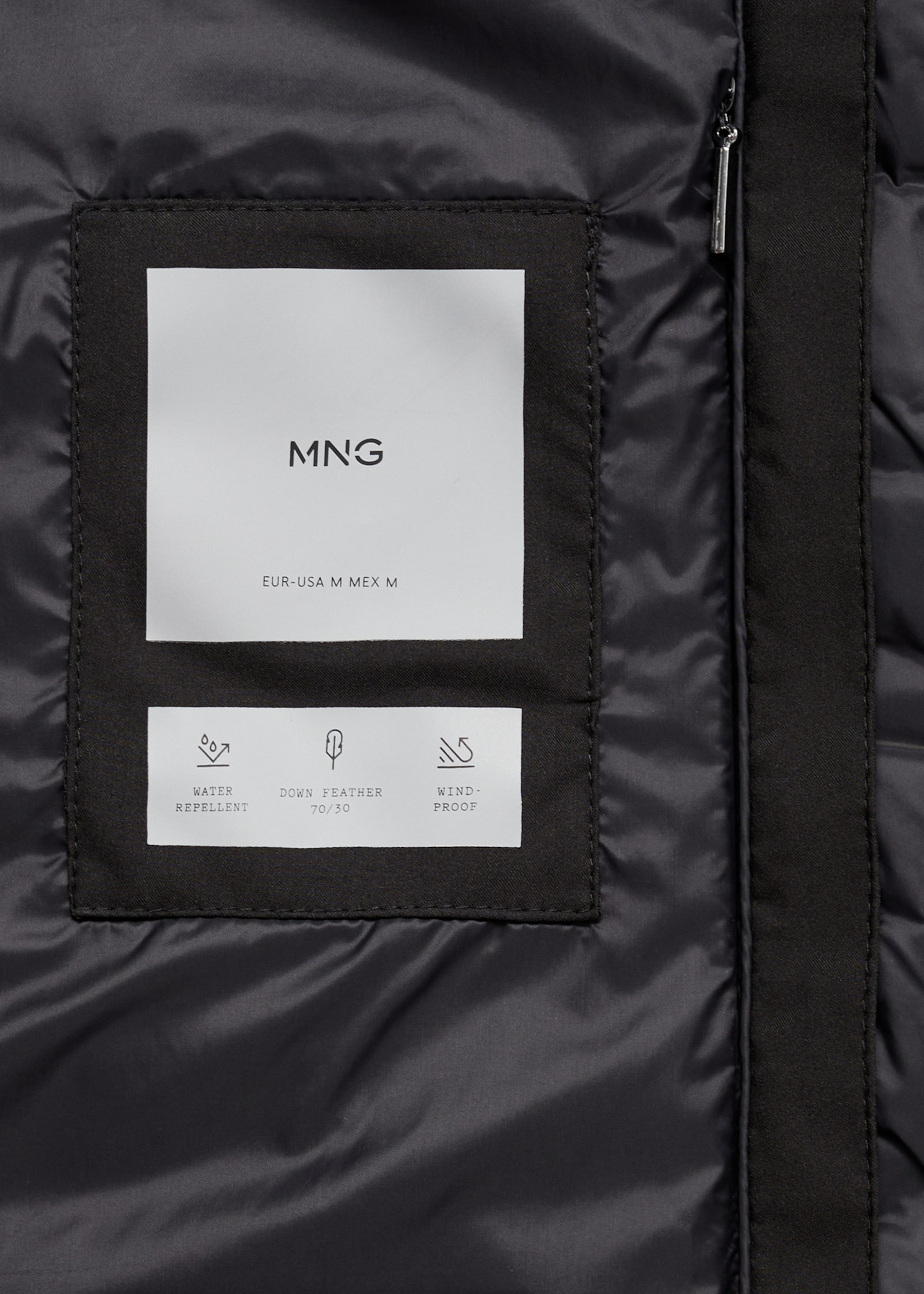 Water-repellent feather-filled jacket - Details of the article 0, Black. Ref: 77035964-00.