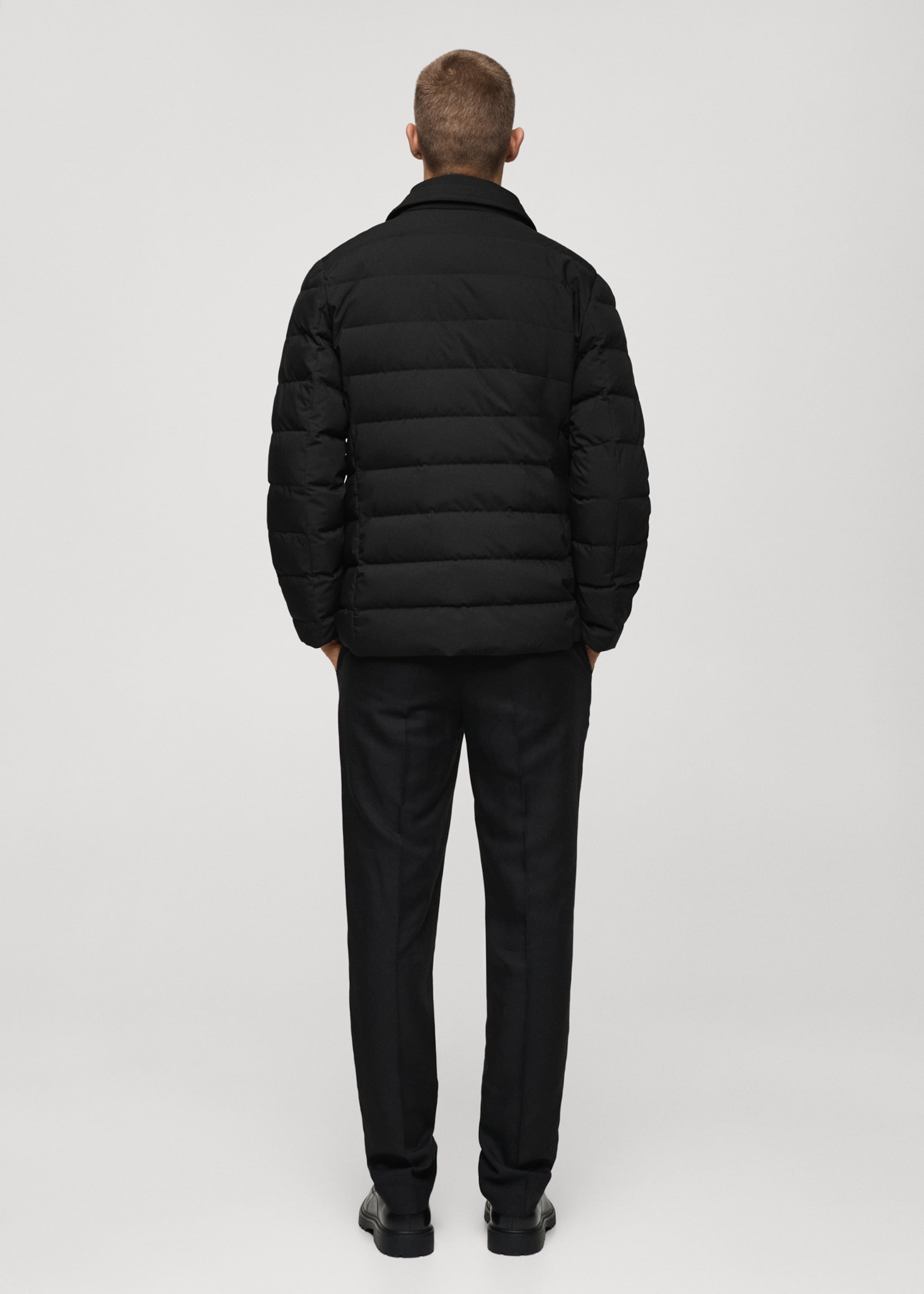 Water-repellent feather-filled jacket - Reverse of the article, Black. Ref: 77035964-00.