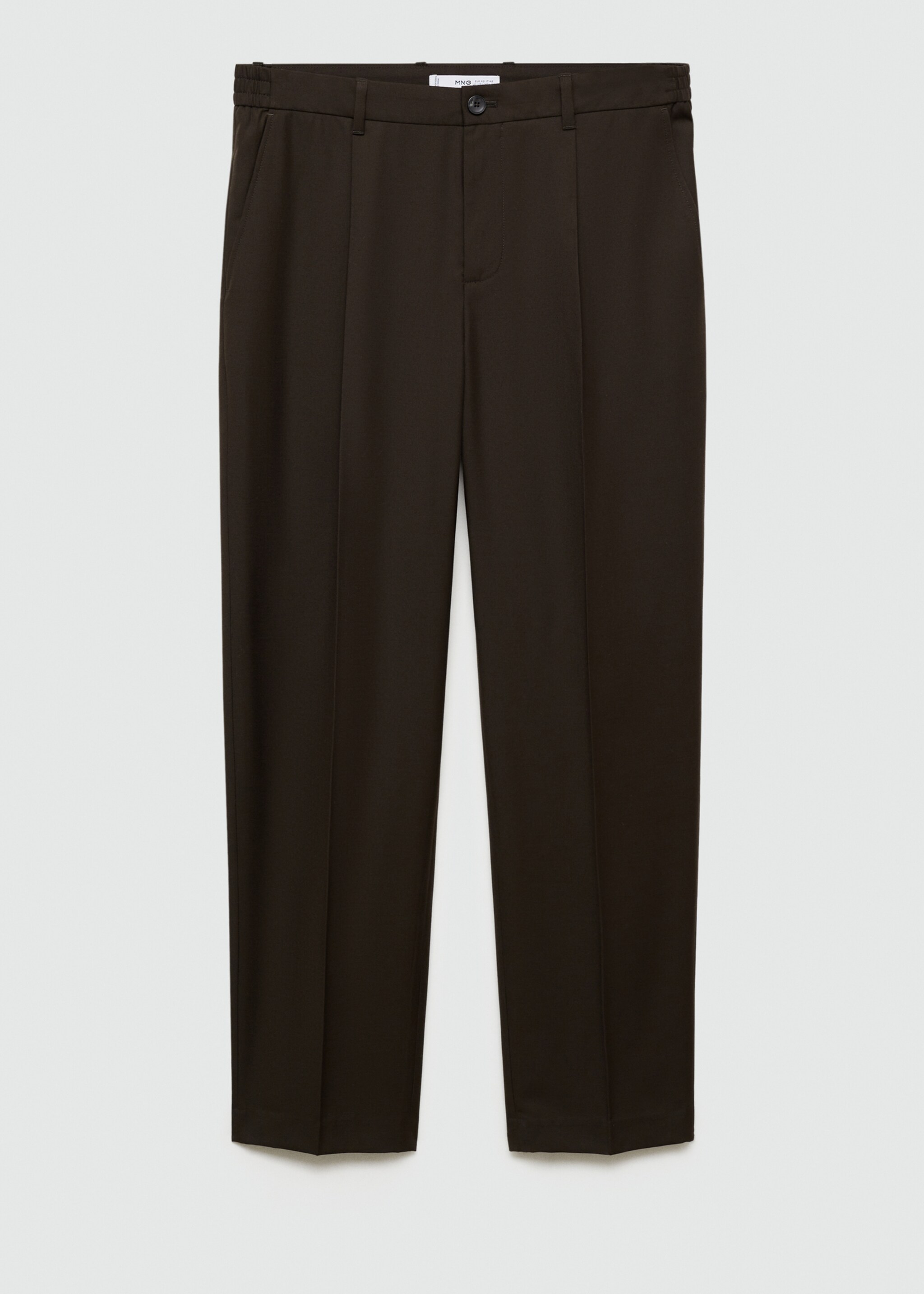 Regular-fit pleated trousers - Article without model, Chocolate. Ref: 77035965-00.