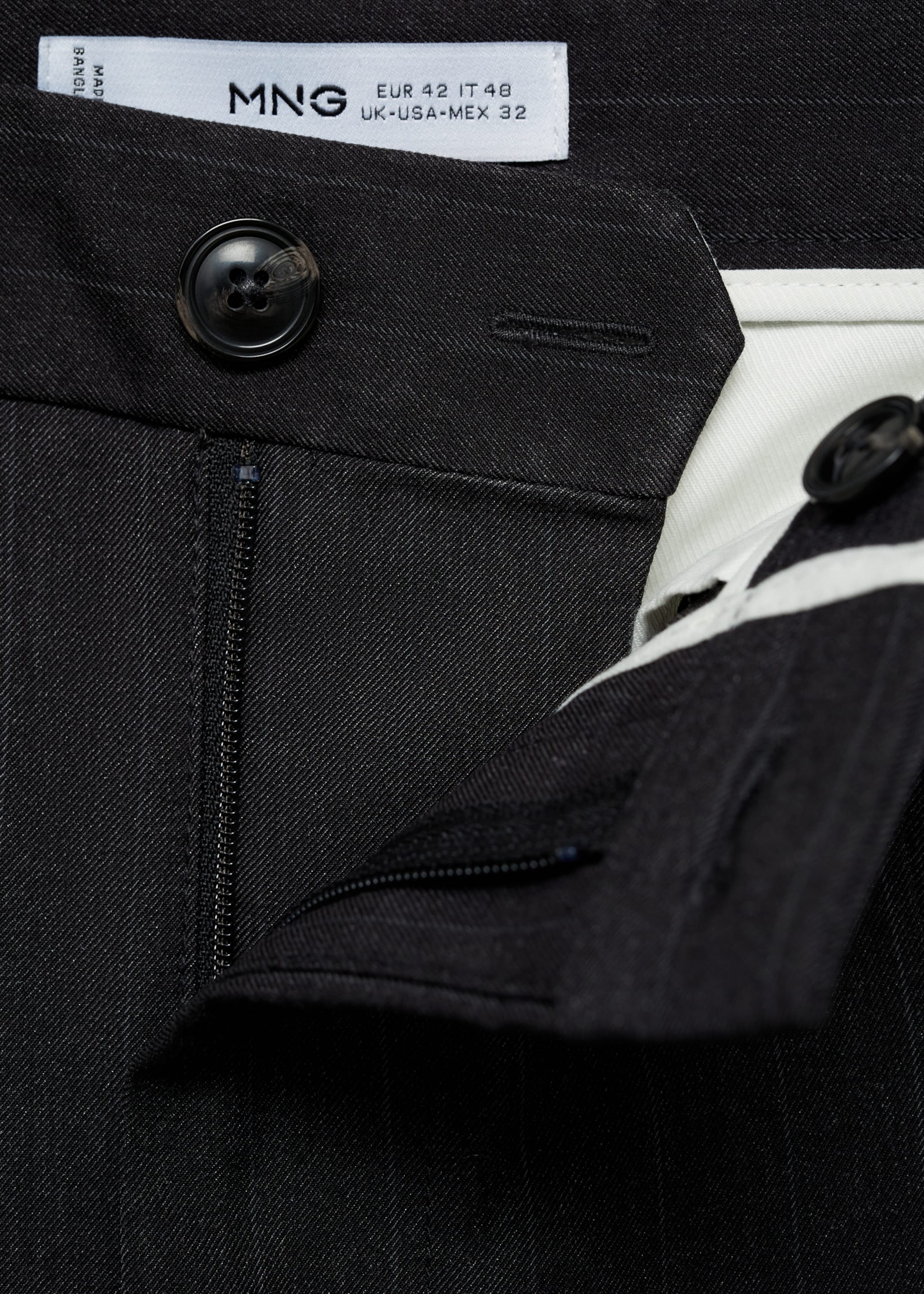 Regular-fit pleated trousers - Details of the article 0, Dark Heather Grey. Ref: 77035965-00.