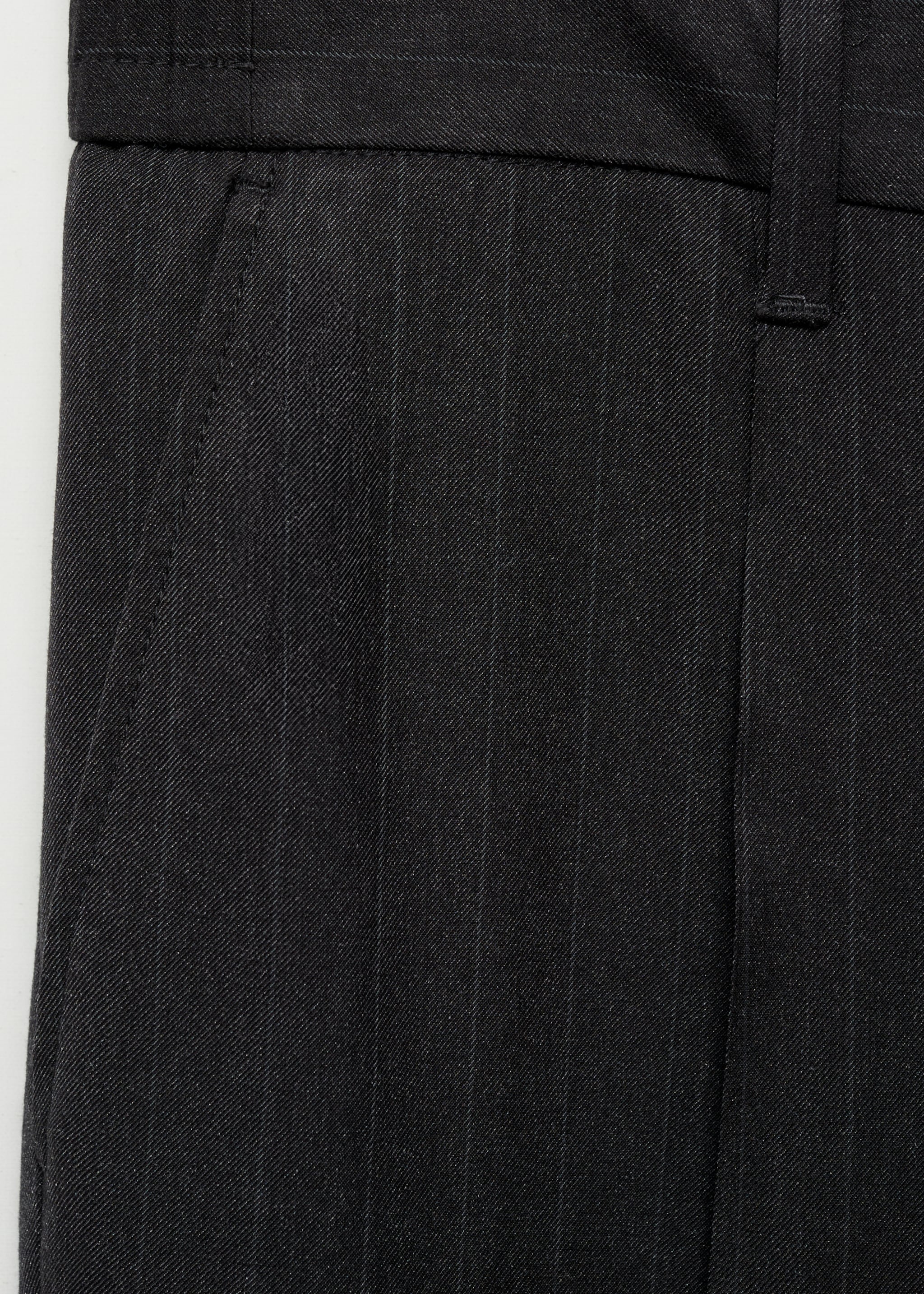 Regular-fit pleated trousers - Details of the article 8, Dark Heather Grey. Ref: 77035965-00.