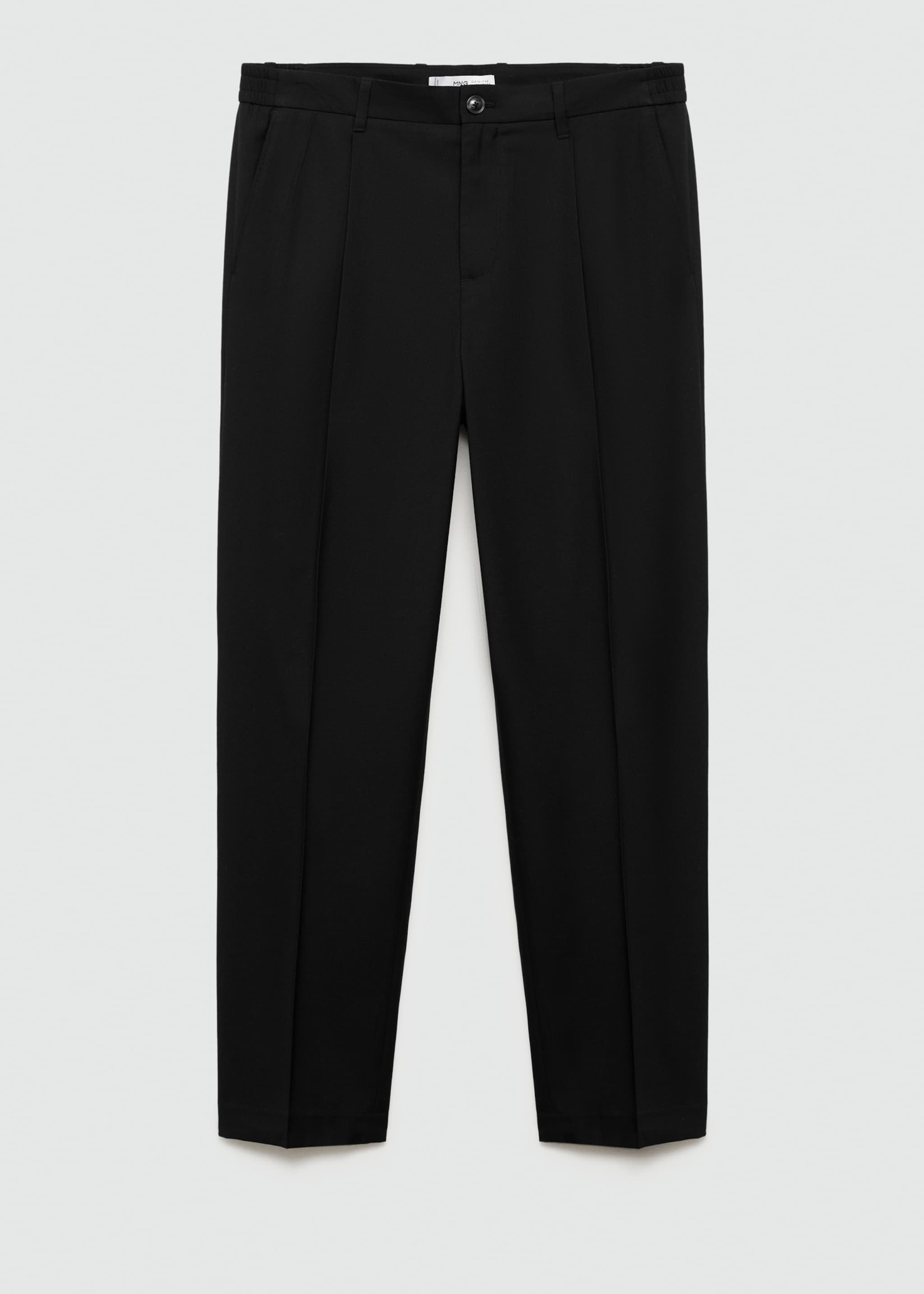 Regular-fit pleated trousers - Article without model, Black. Ref: 77035965-00.