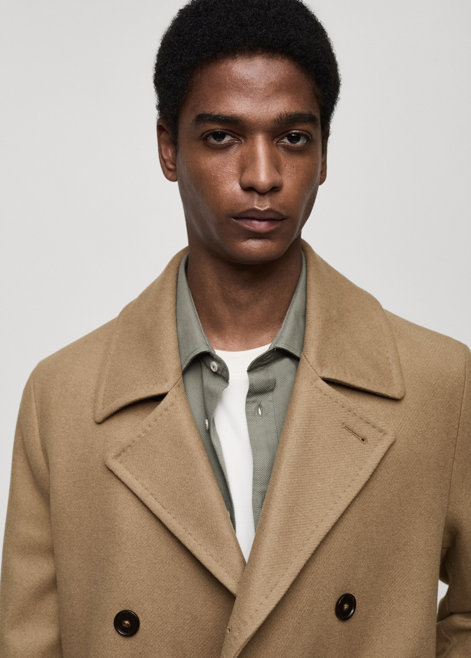 Manteau laine croisé boutons - Détail de l'article 1