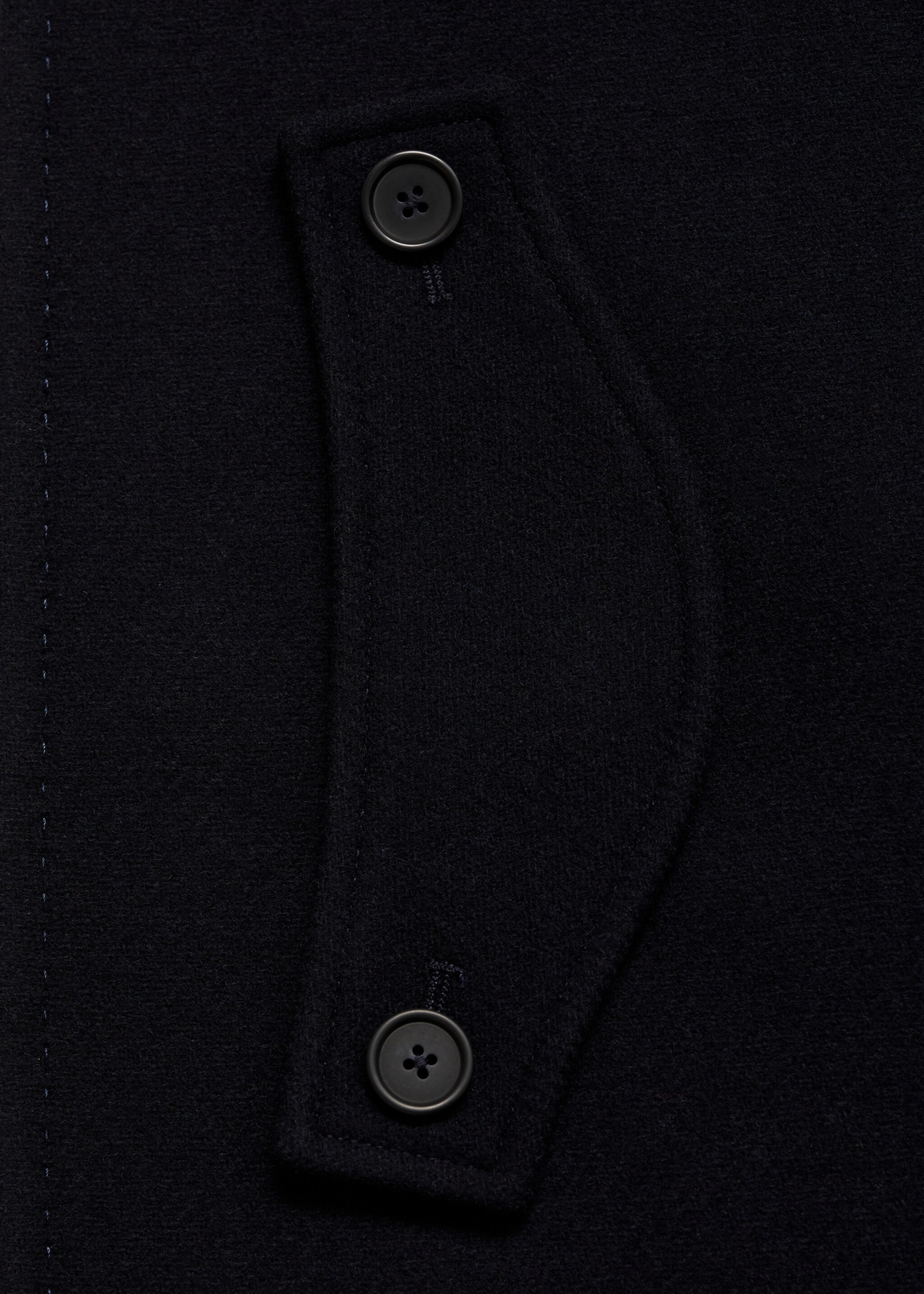 Manteau laine croisé boutons - Détail de l'article 0, Bleu marine foncé. Ref: 77035966-00.