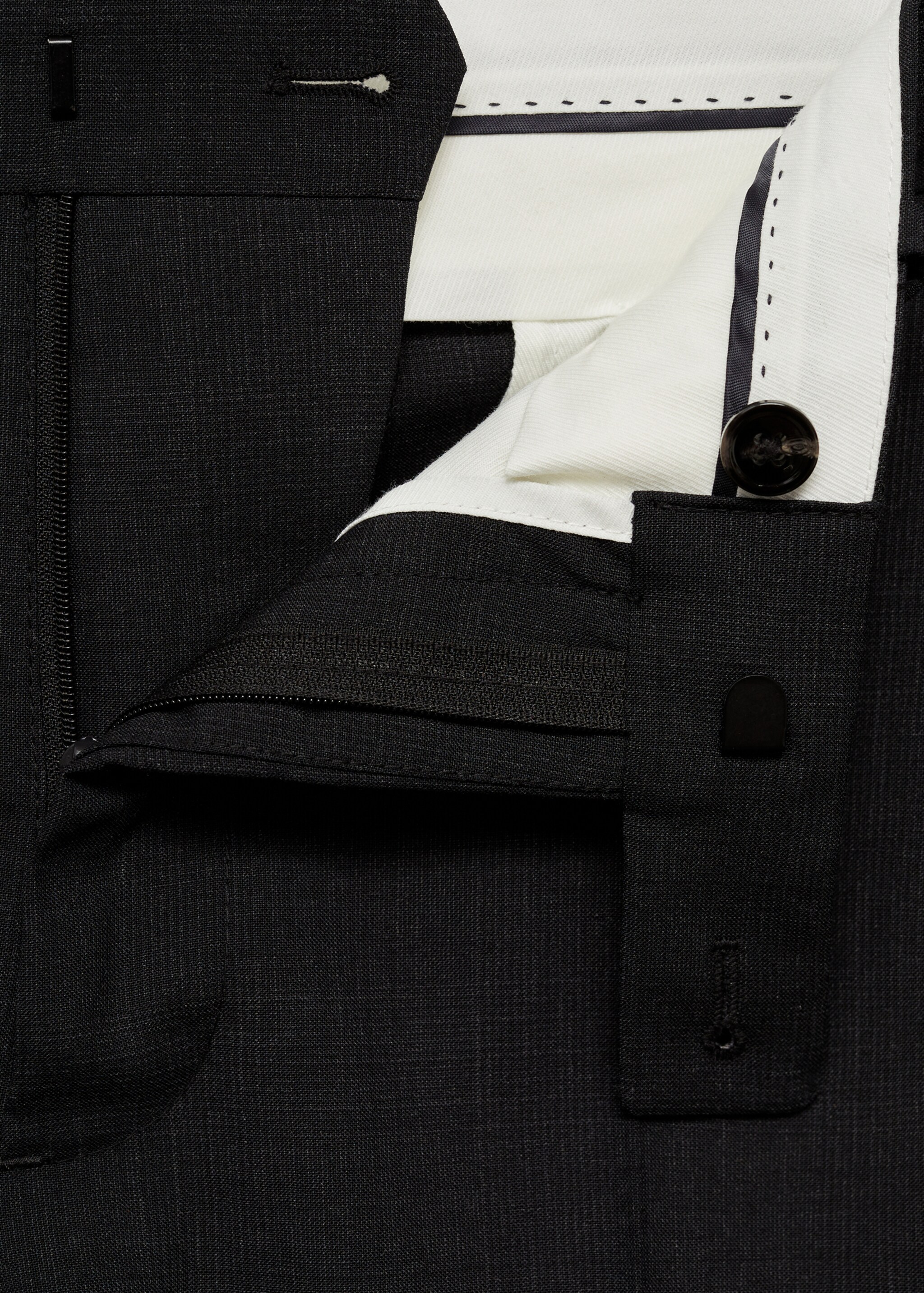 Pantaloni de costum slim fit din lână virgină 100 % - Detaliu al articolului 0, Gri. Ref: 77035971-00.