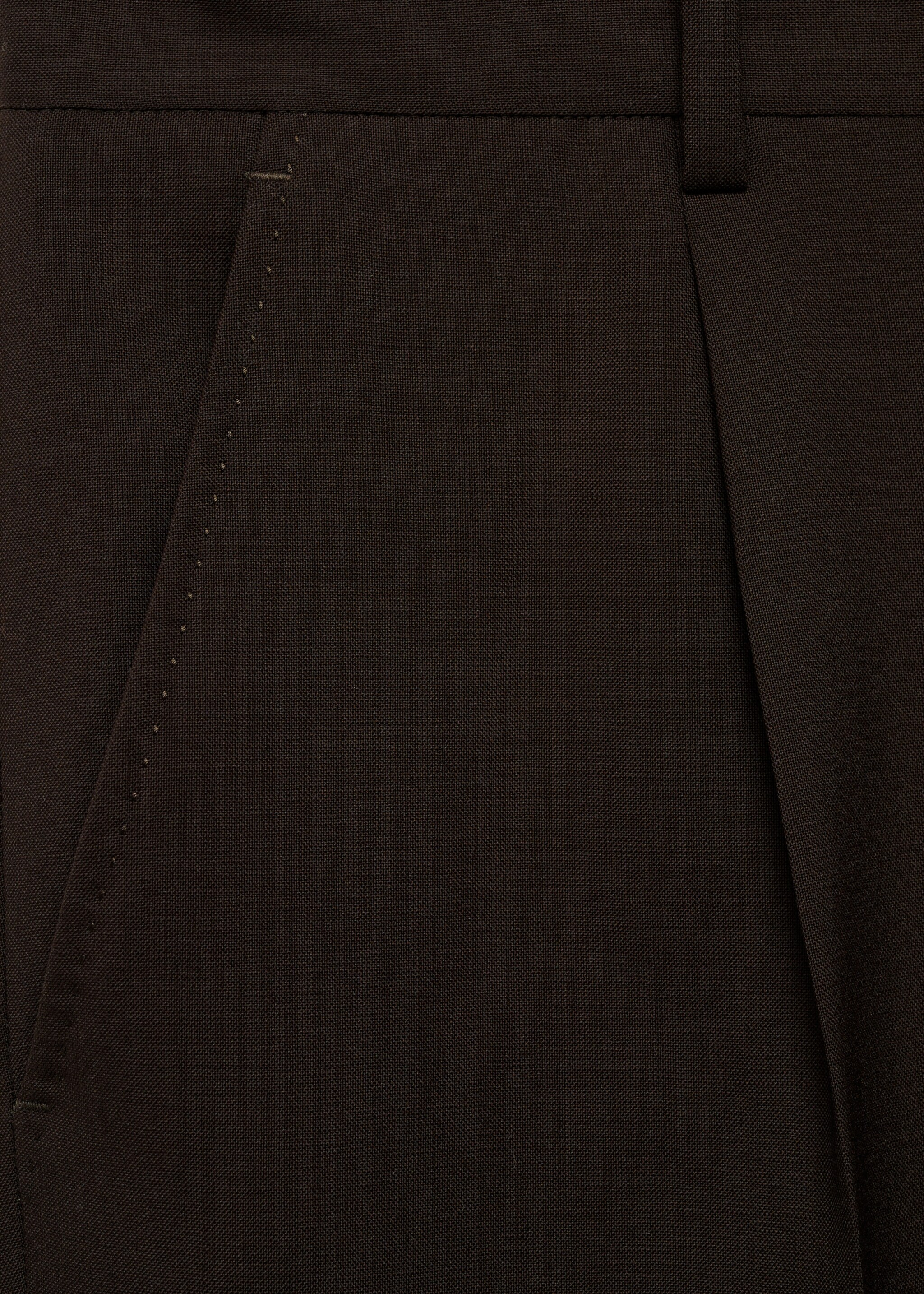 100% wool regular-fit suit trousers - Details of the article 8, Brown. Ref: 77035973-00.