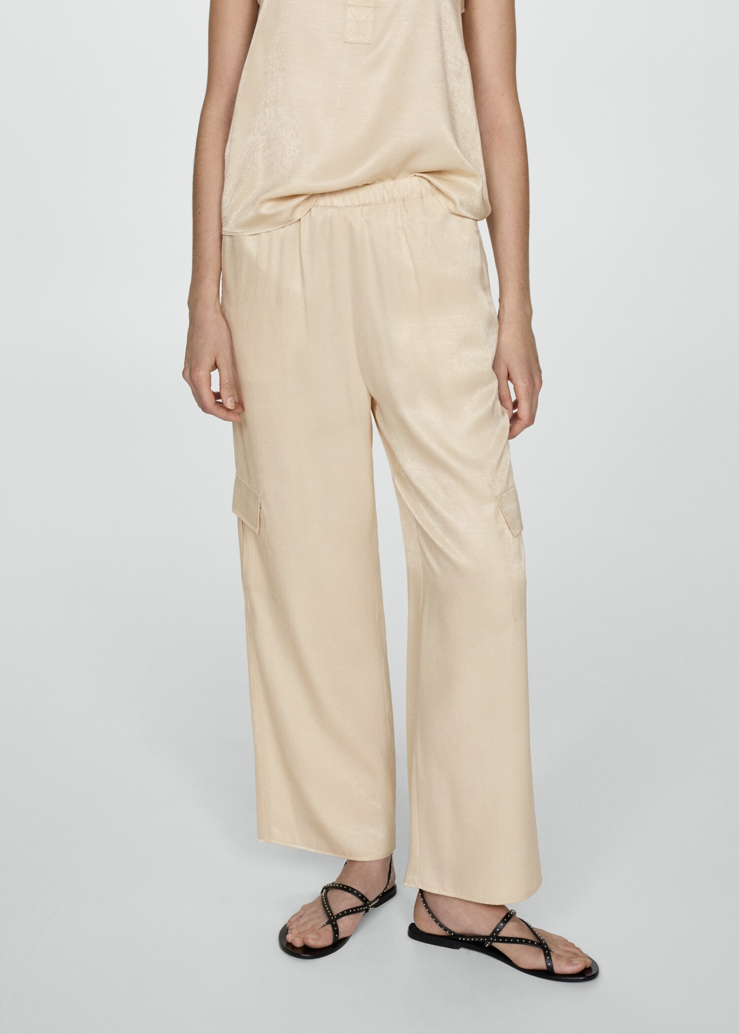 Pantalon droit poches cargo - Plan moyen
