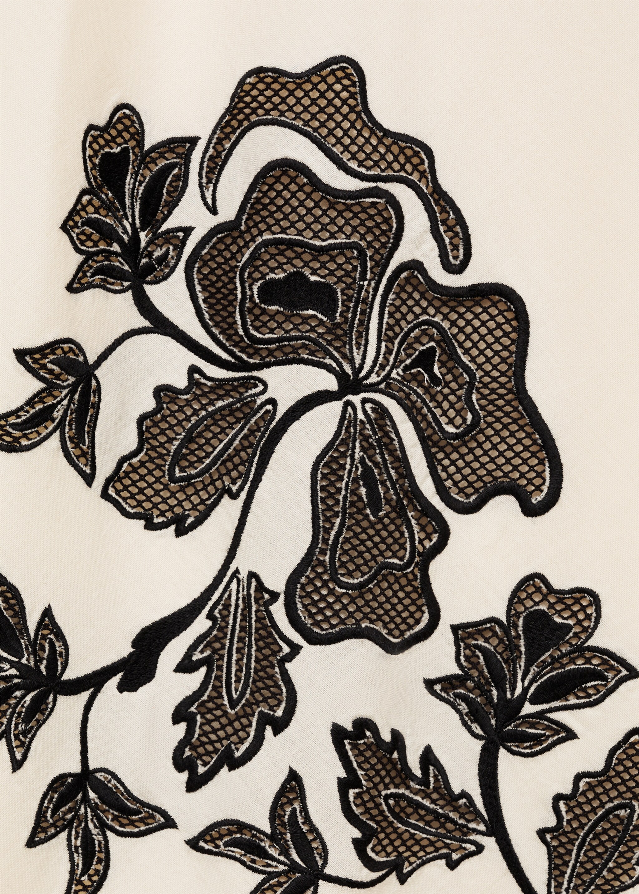 Embroidered long skirt - Details of the article 8, Beige. Ref: 77035982-00.