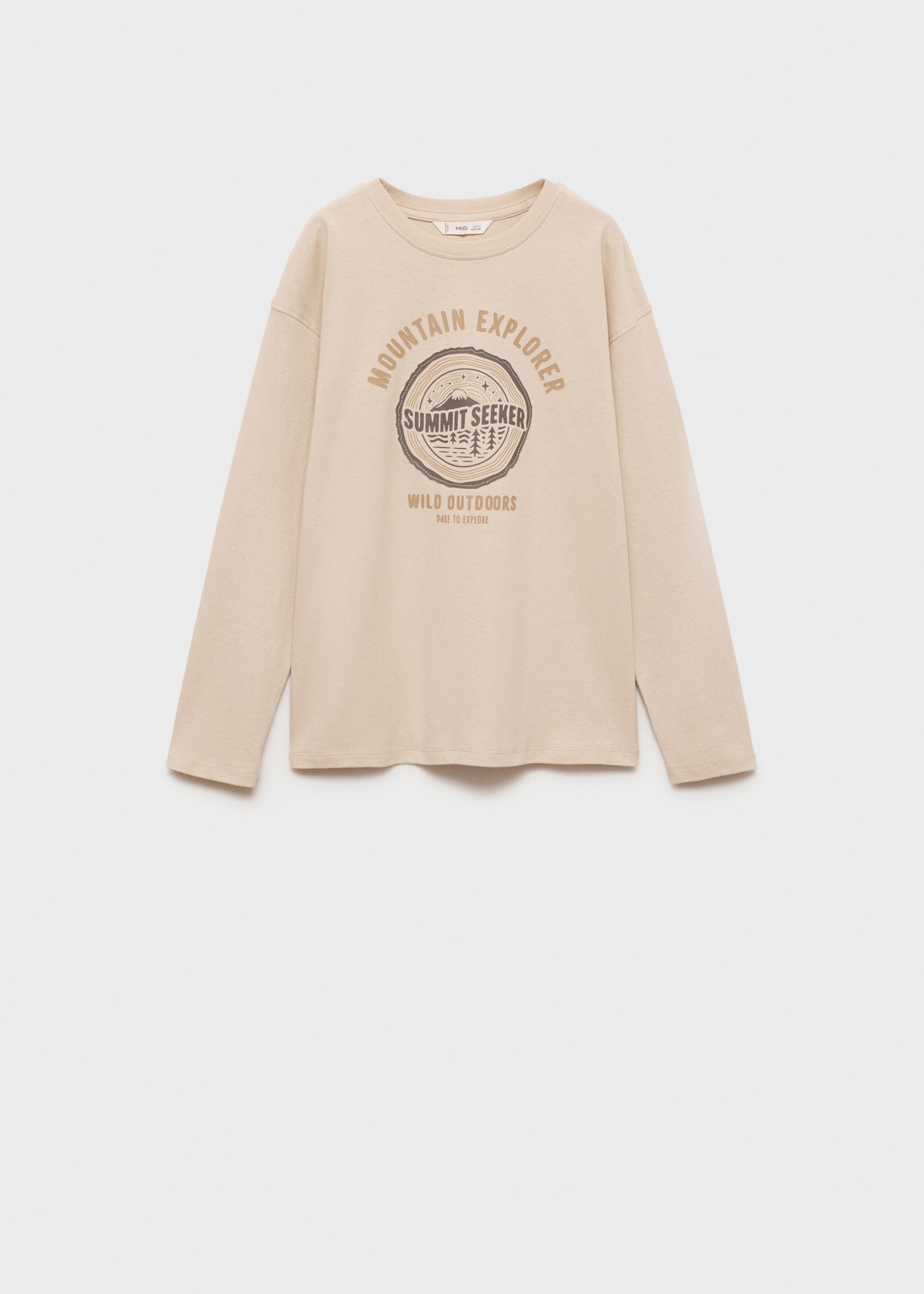 Printed cotton-blend T-shirt - Article without model, Sand. Ref: 77035983-00.