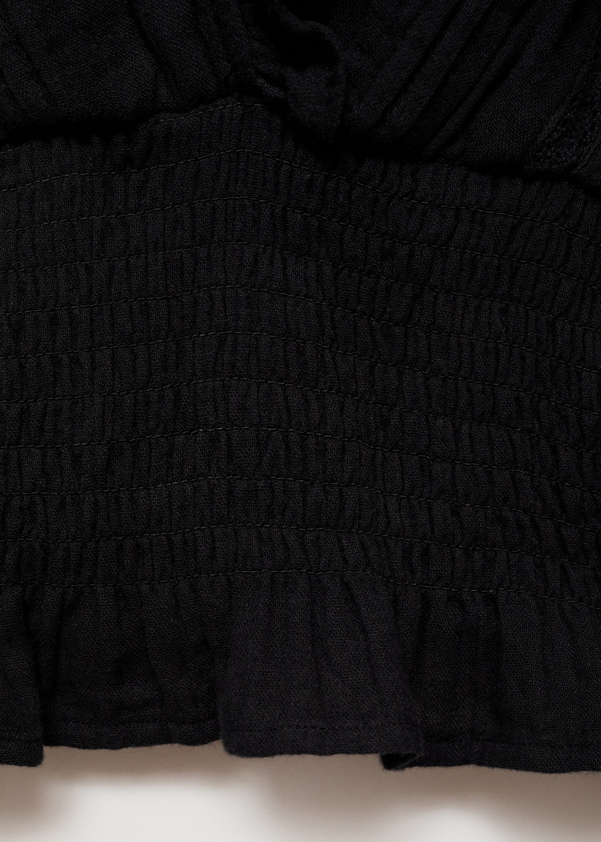Wrap V-neckline blouse - Details of the article 0, Black. Ref: 77036001-00.