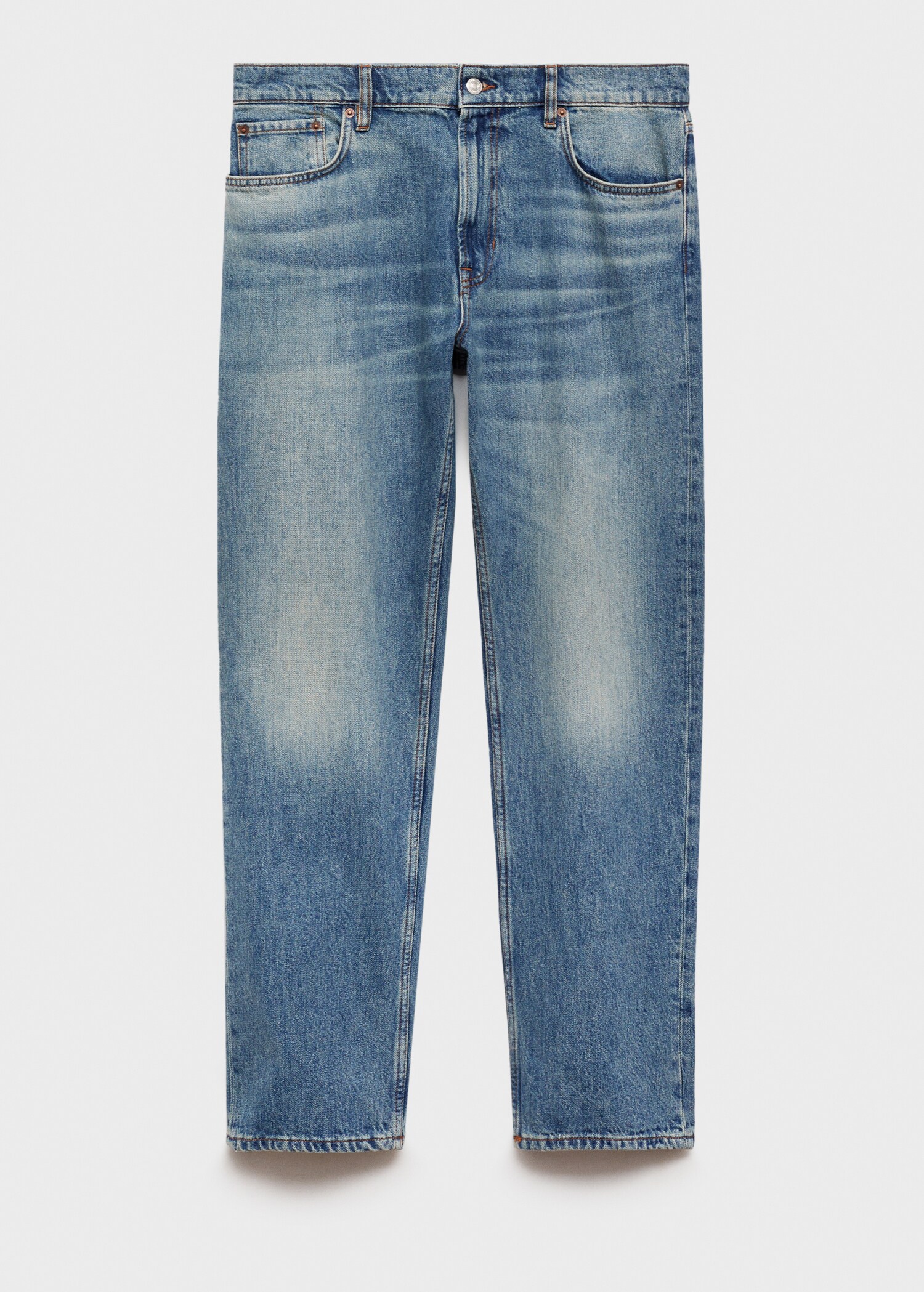 Jeans straight fit efecto desgastado - Artículo sin modelo