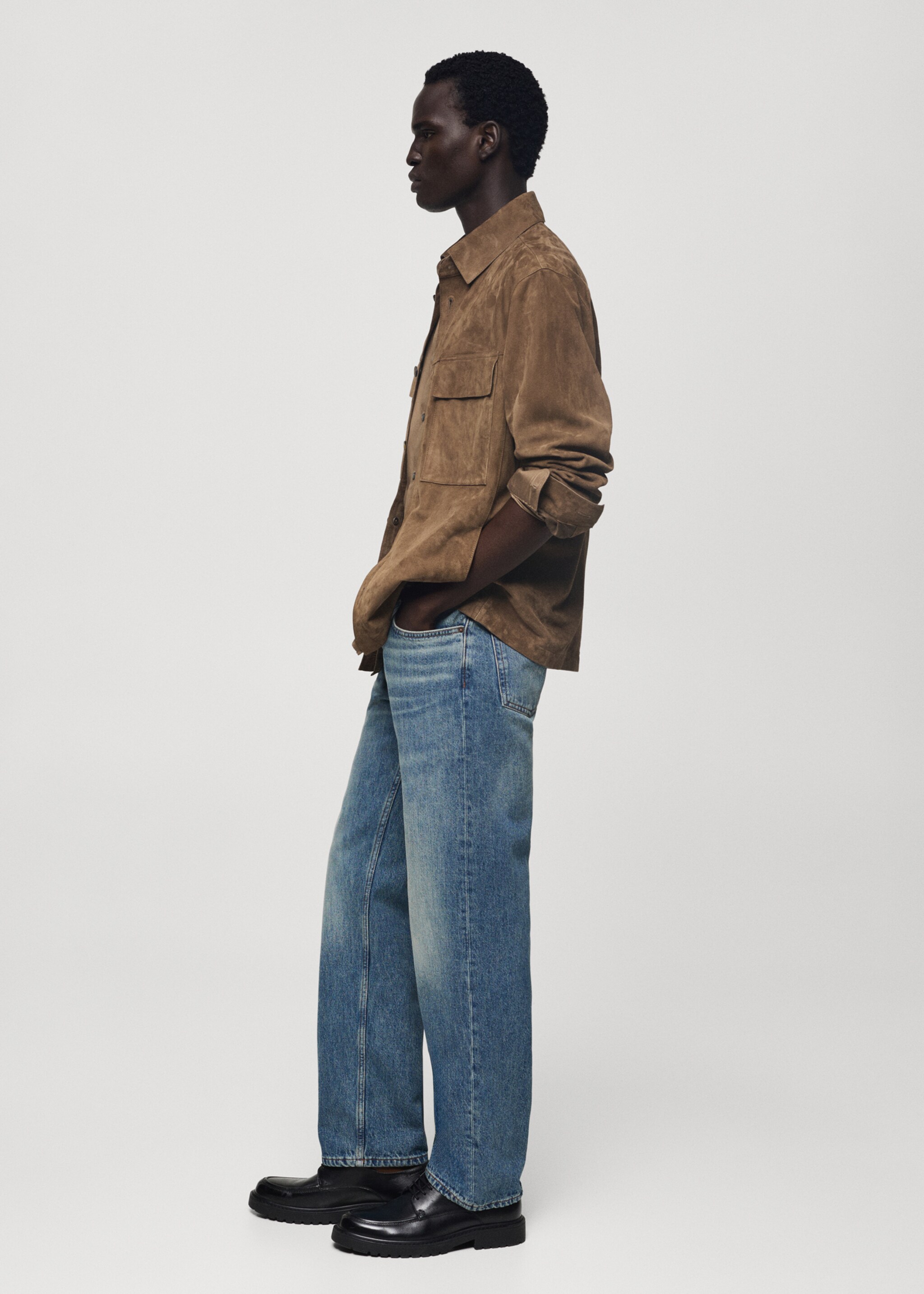 Jeans straight fit efecto desgastado - Detalle del artículo 2