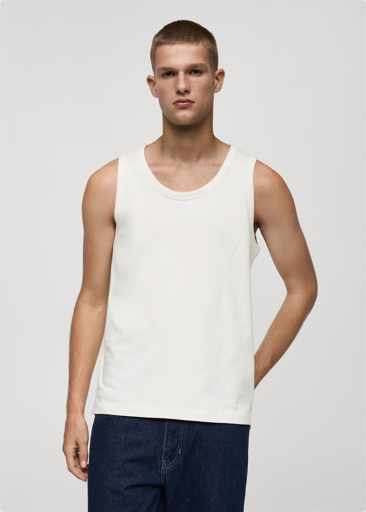 100% cotton tank top Men MANGO OUTLET USA