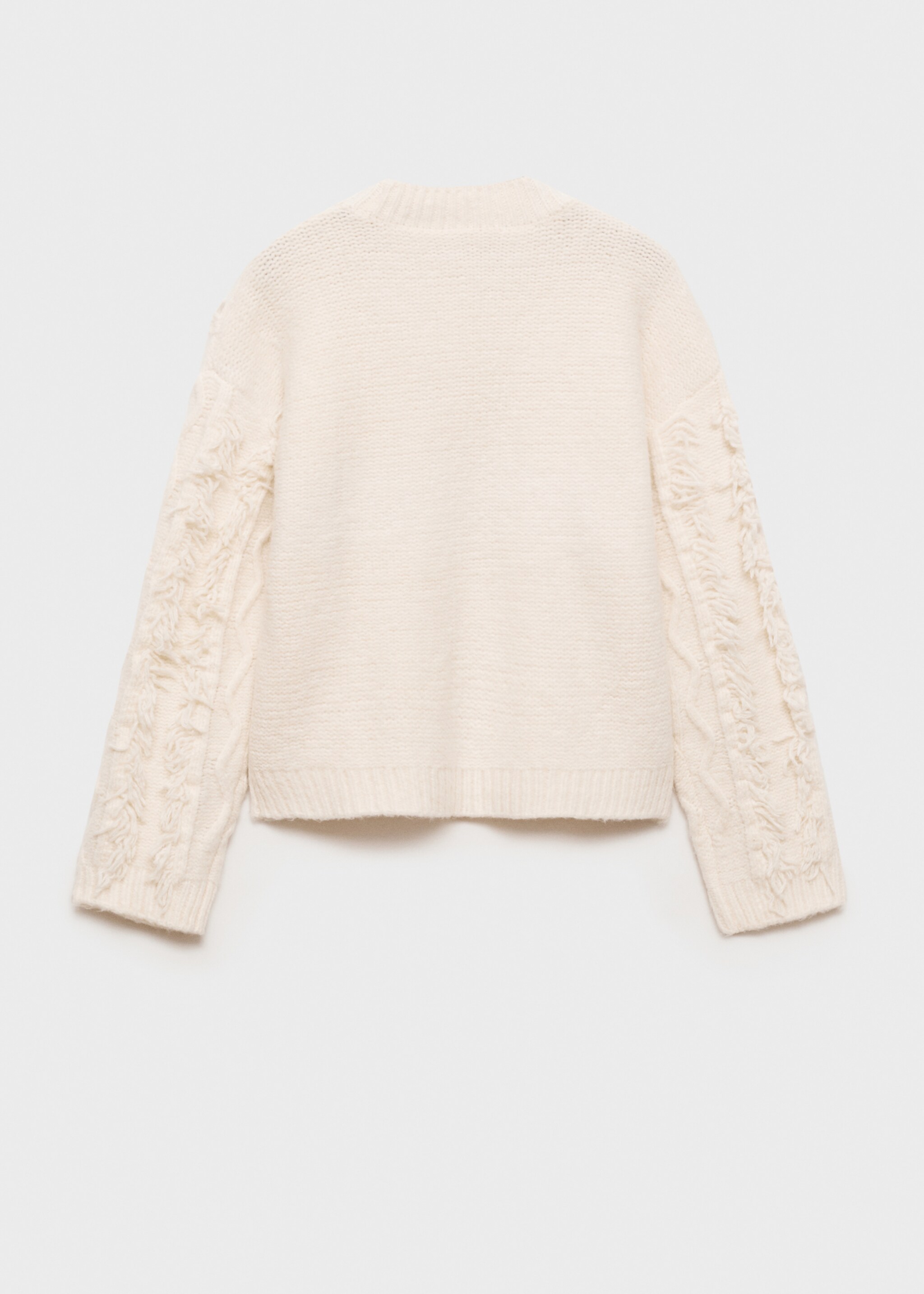 Fringes knit sweater - Reverse of the article, Ecru. Ref: 77036338-00.