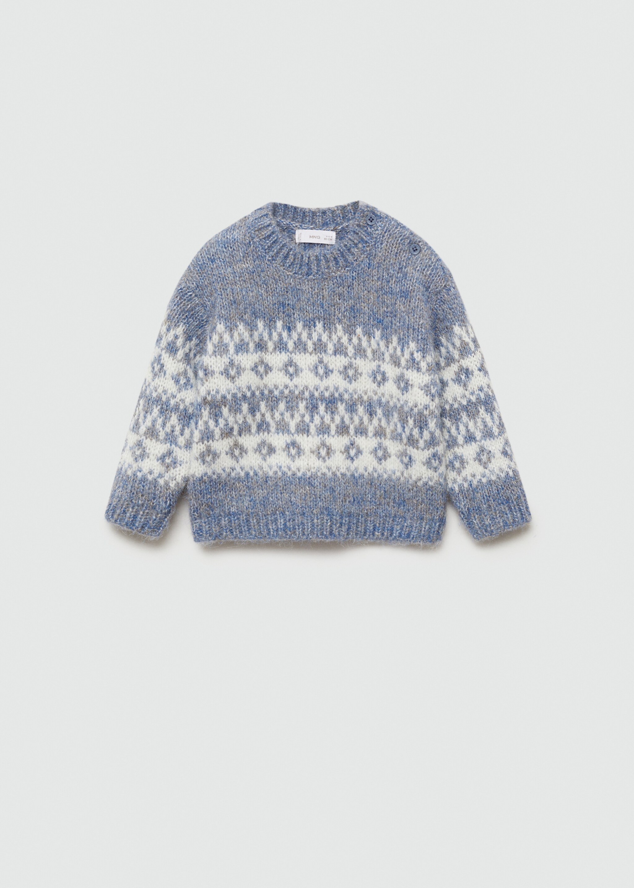 Strickpullover mit Jacquardmuster - Artikel ohne Model, Blau. Ref: 77036345-00.
