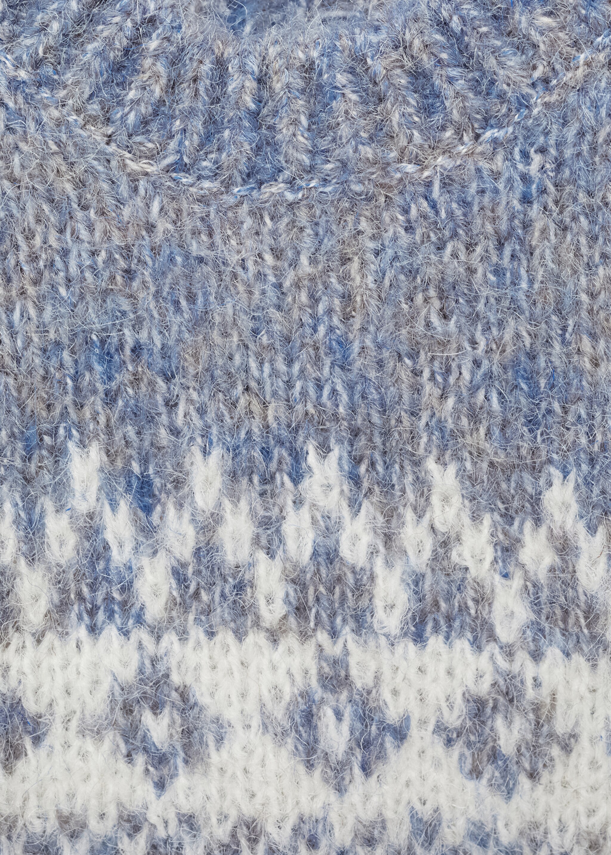 Strickpullover mit Jacquardmuster - Detail des Artikels 8, Blau. Ref: 77036345-00.