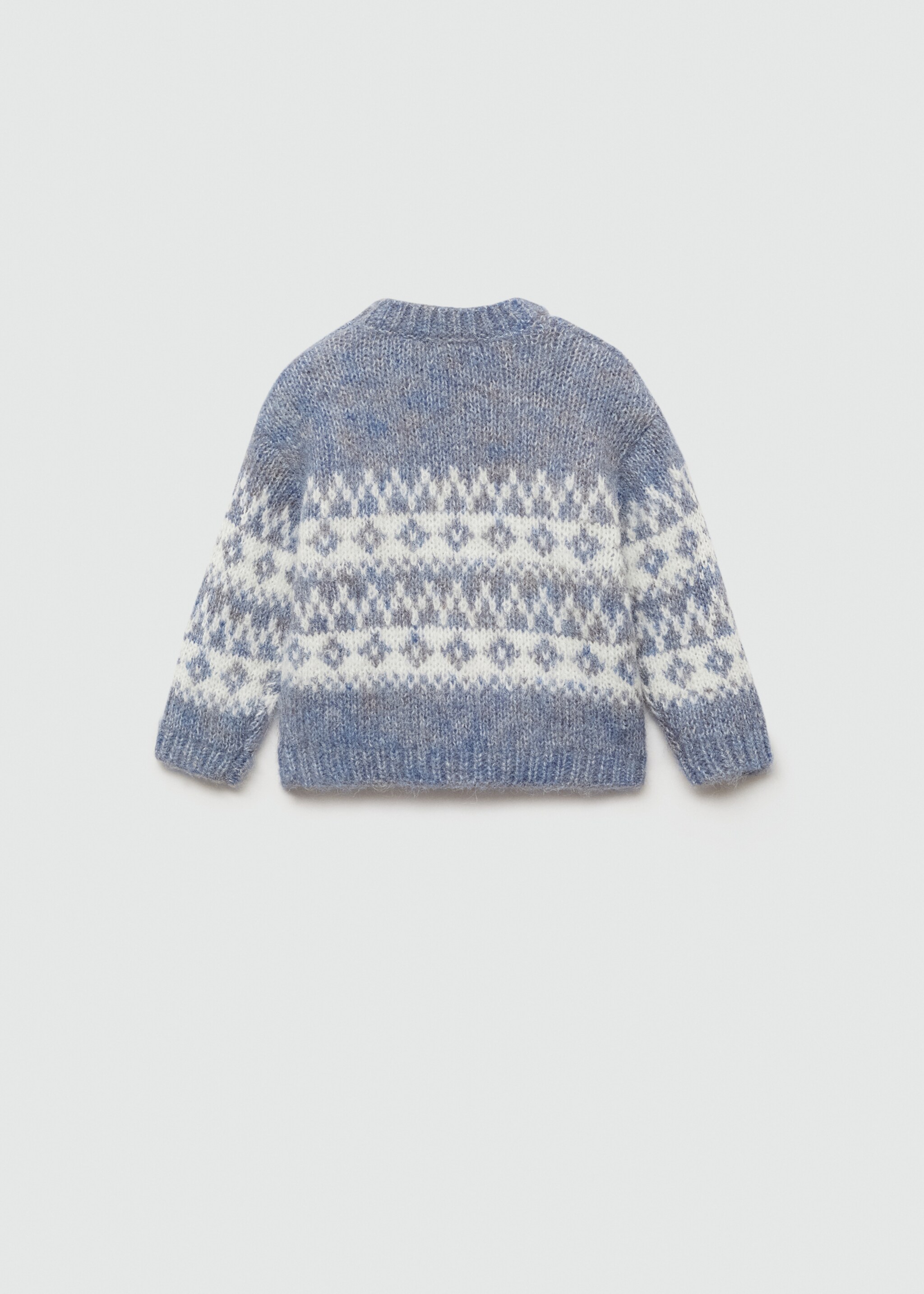Strickpullover mit Jacquardmuster - Rückseite des Artikels, Blau. Ref: 77036345-00.
