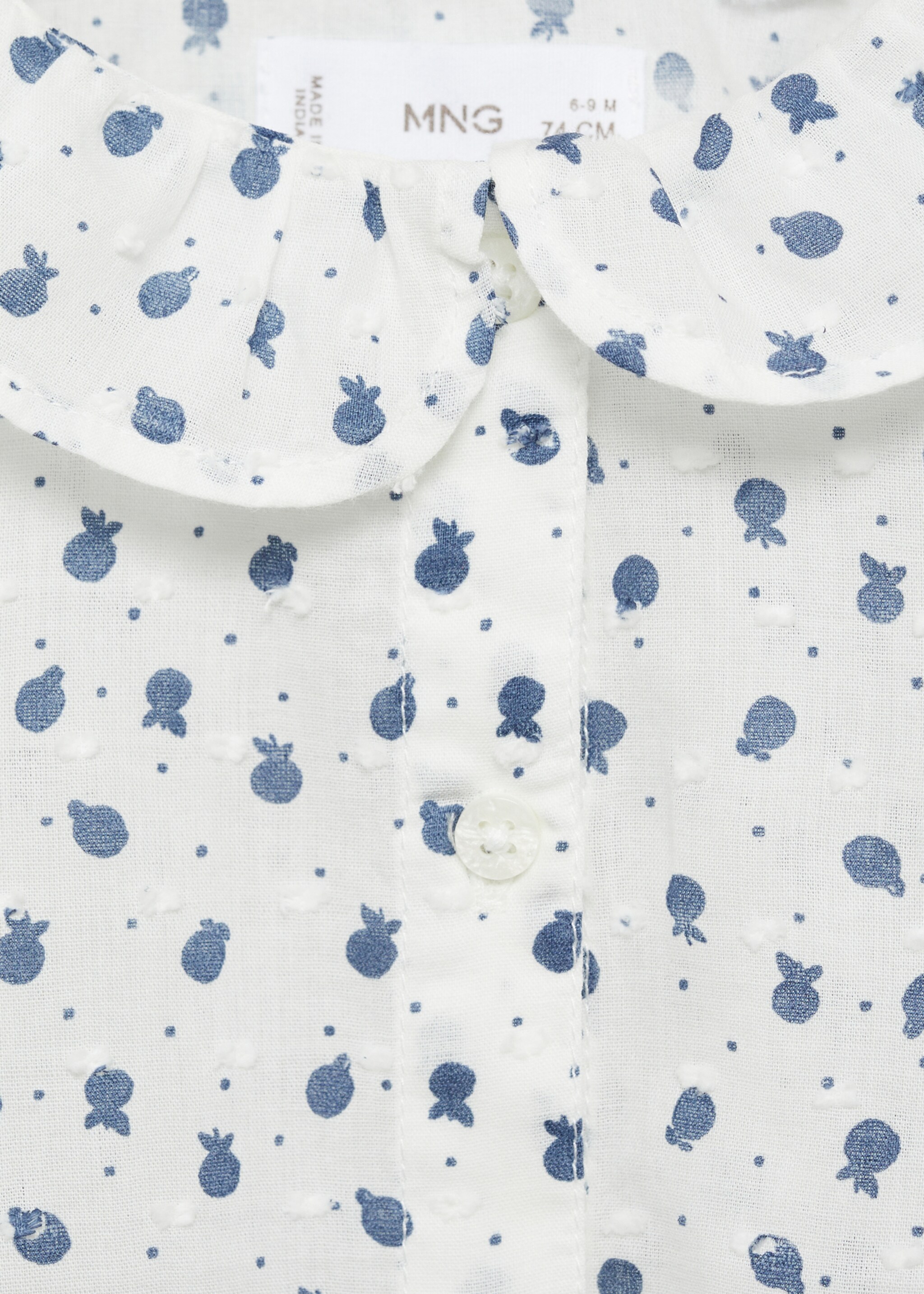 Printed blouse with babydoll collar - Details of the article 8