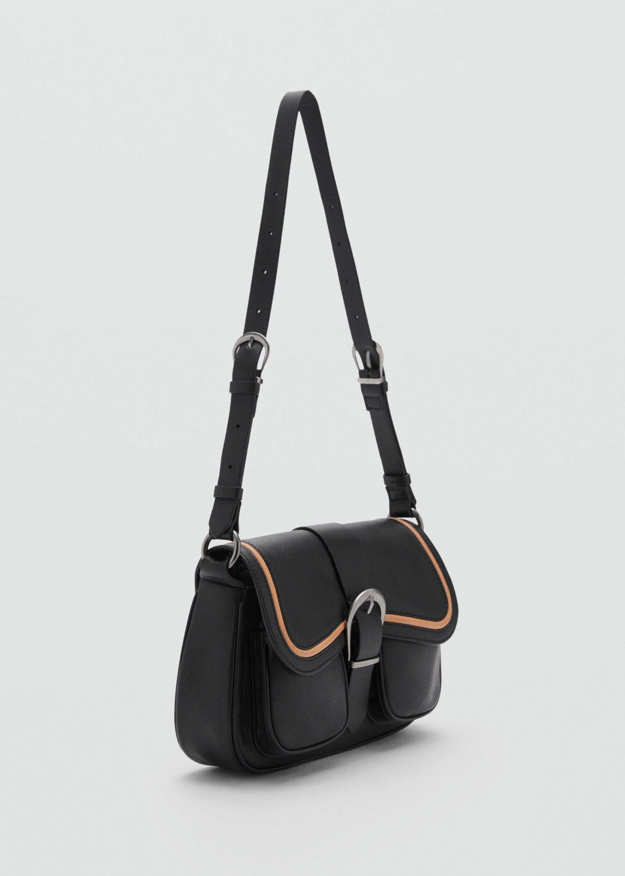 Buckle leather bag - Medium plane, Black. Ref: 77036352-00.