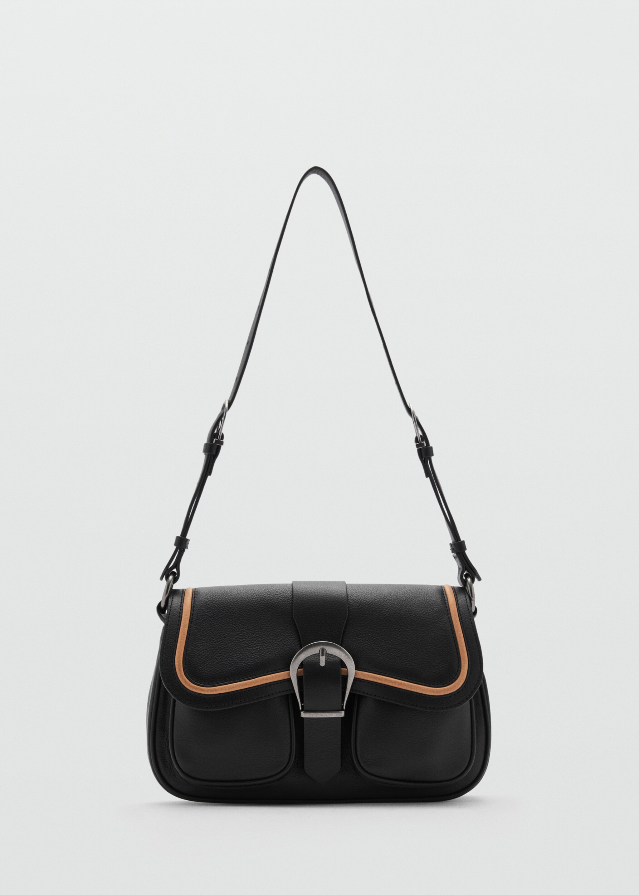 Buckle leather bag - Article without model, Black. Ref: 77036352-00.