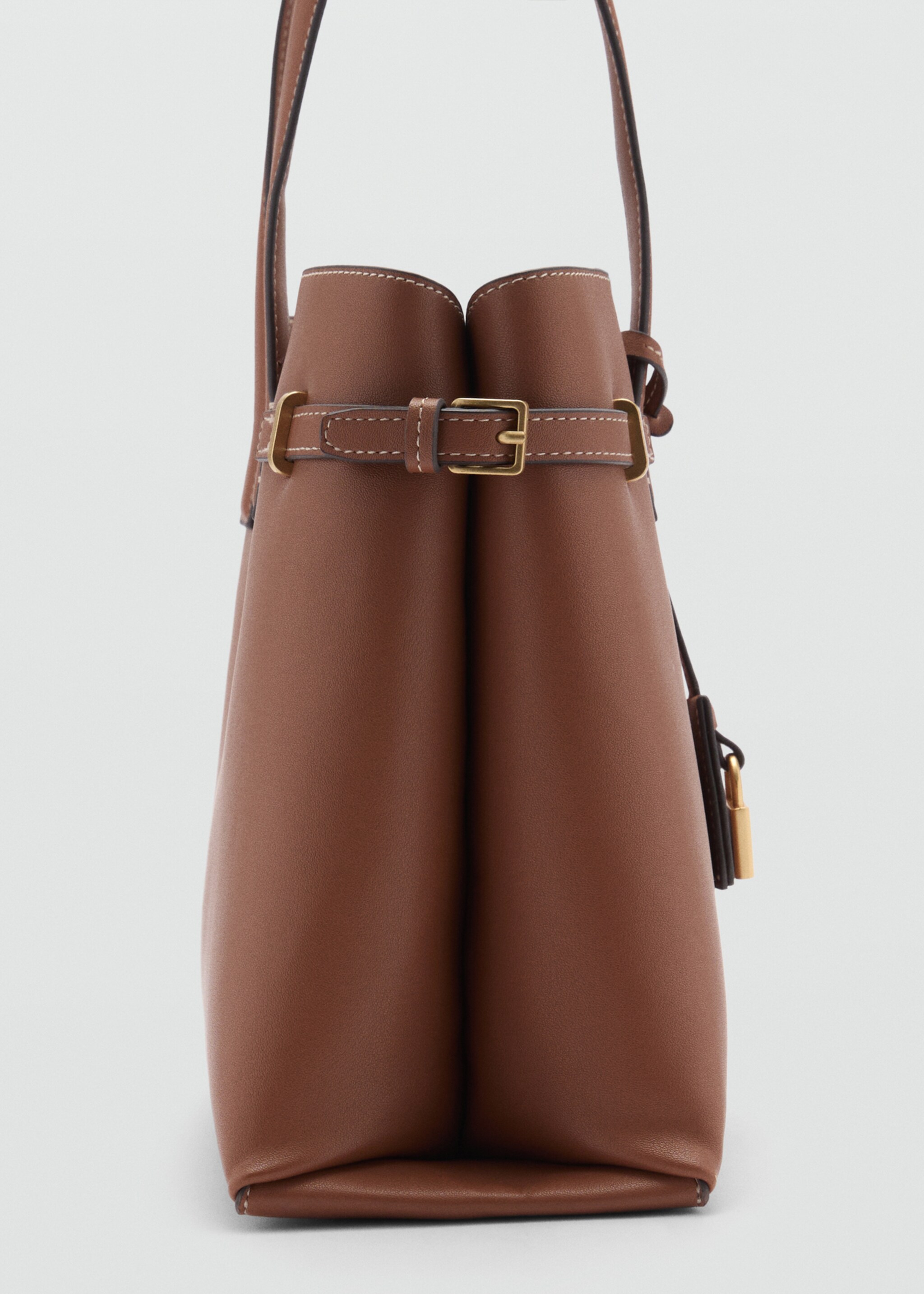 Shopper bag with padlock - Details of the article 1, Leather. Ref: 77036353-00.