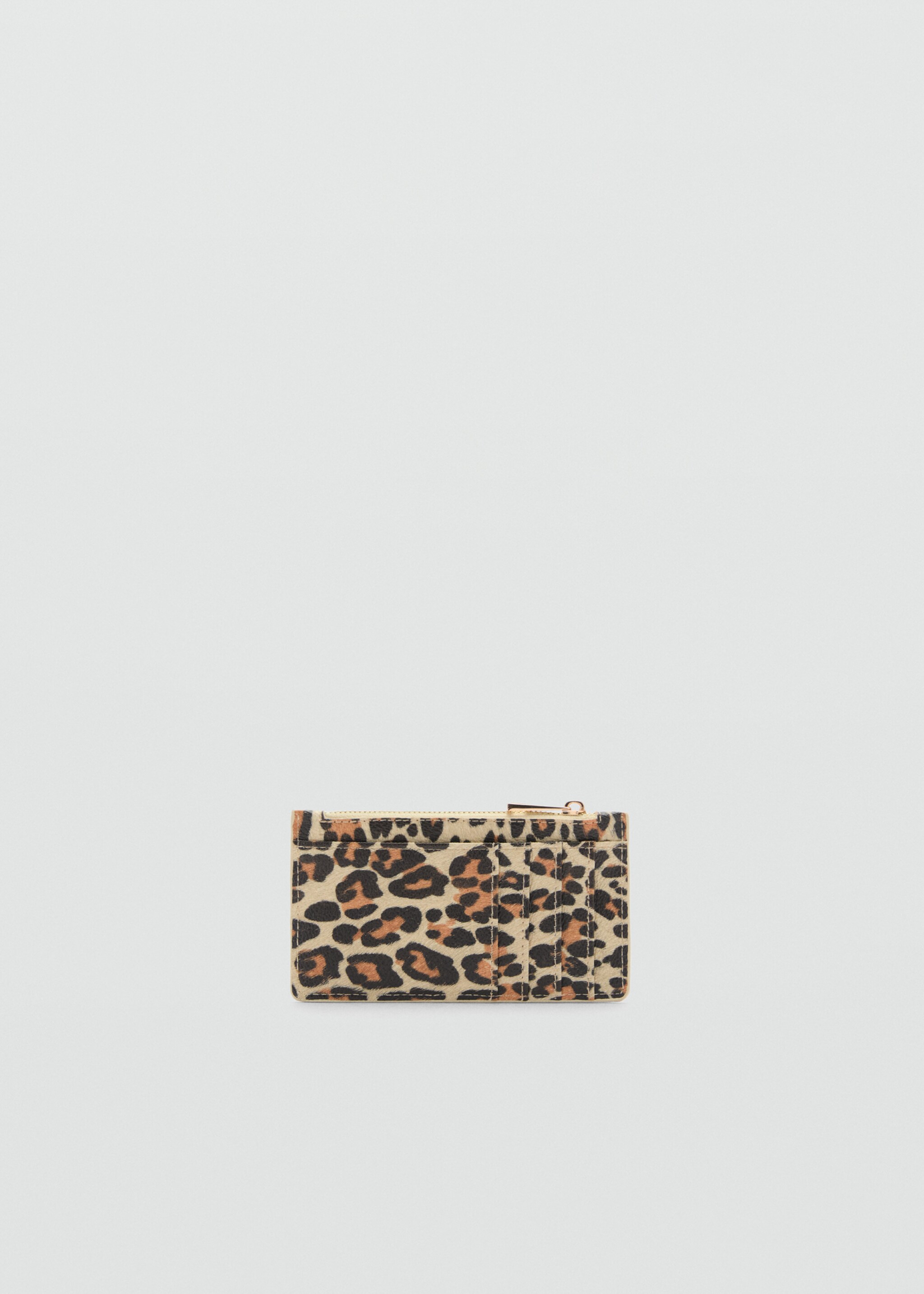 Leopard print leather wallet - Medium plane, Medium Brown. Ref: 77036355-00.