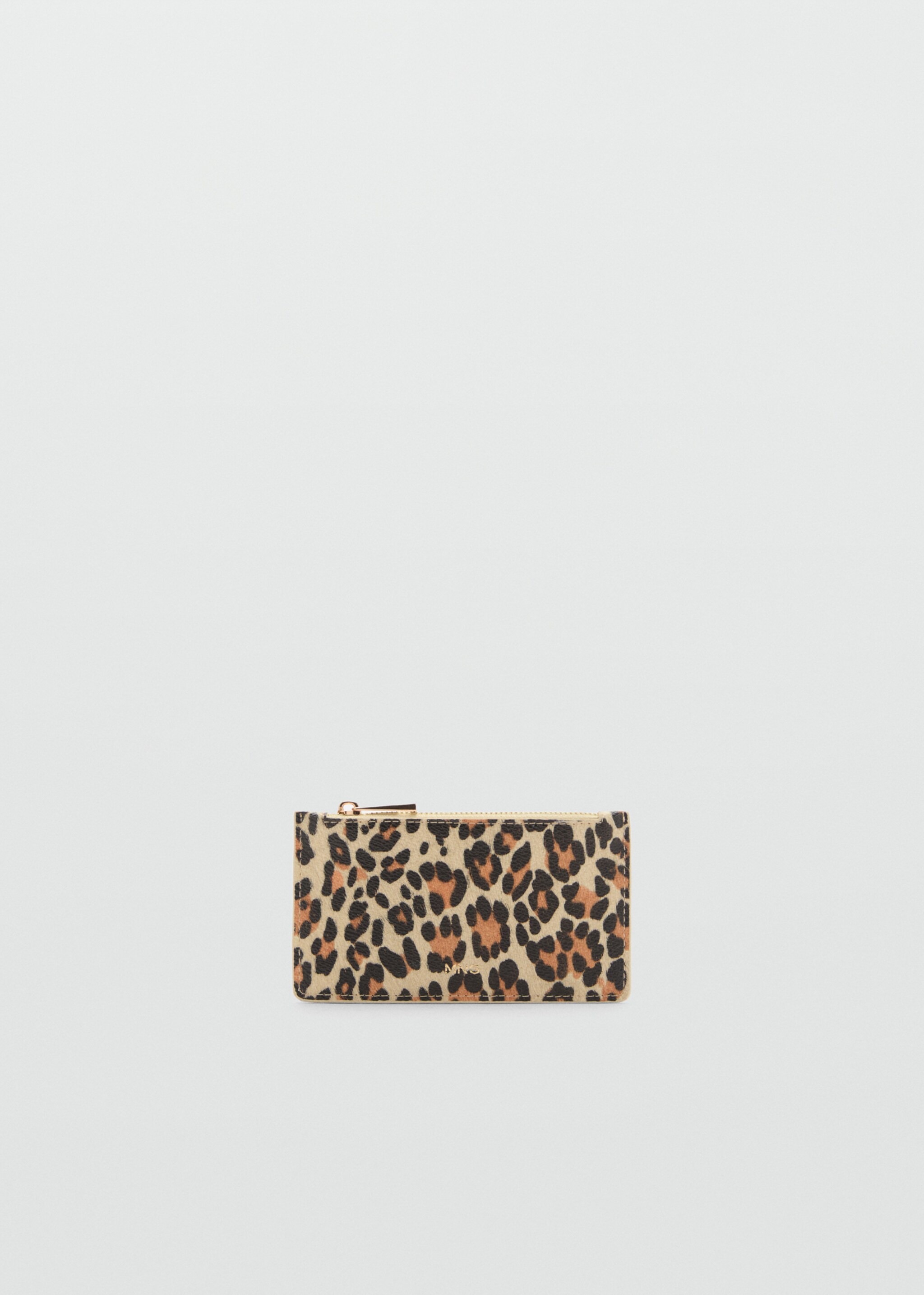 Leopard print leather wallet - Article without model, Medium Brown. Ref: 77036355-00.