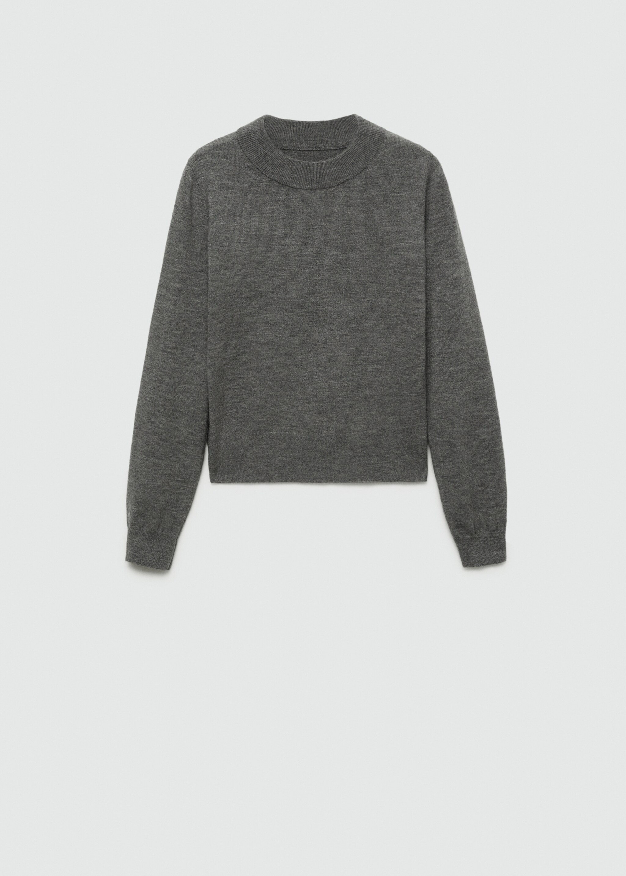 Straight round-neck sweater - Article without model, Dark Heather Grey. Ref: 77036723-00.