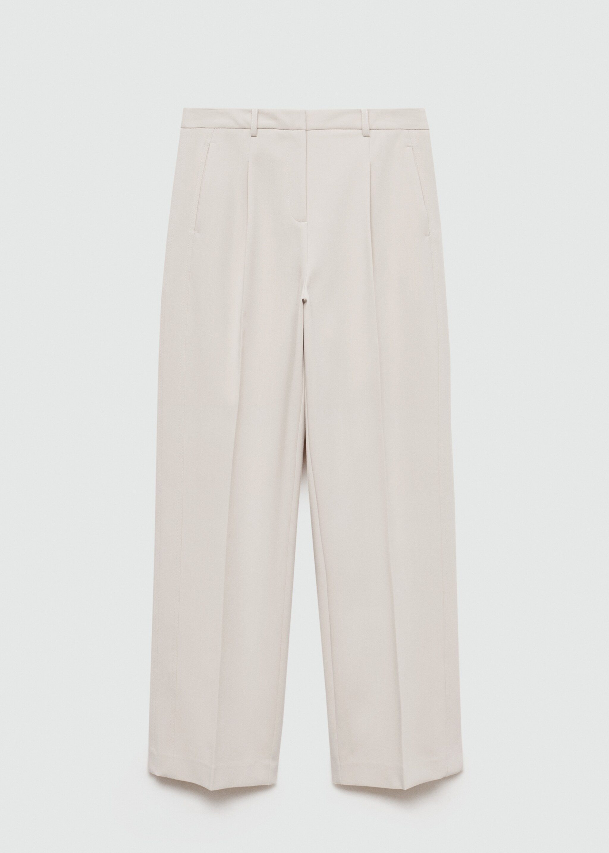 Straight-fit pleated trousers - Article without model, Beige. Ref: 77036724-00.