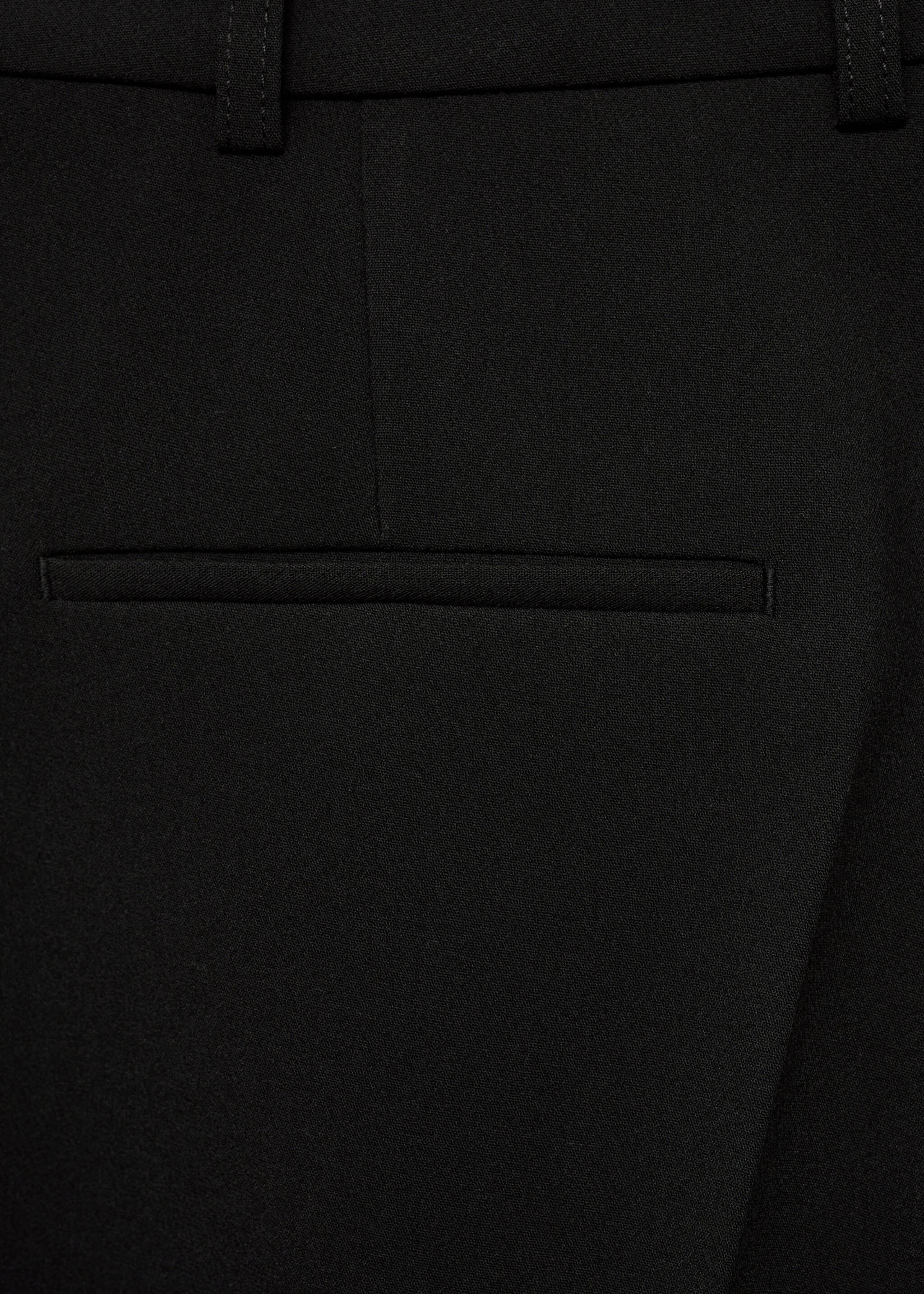 Straight-fit pleated trousers - Details of the article 0, Black. Ref: 77036724-00.