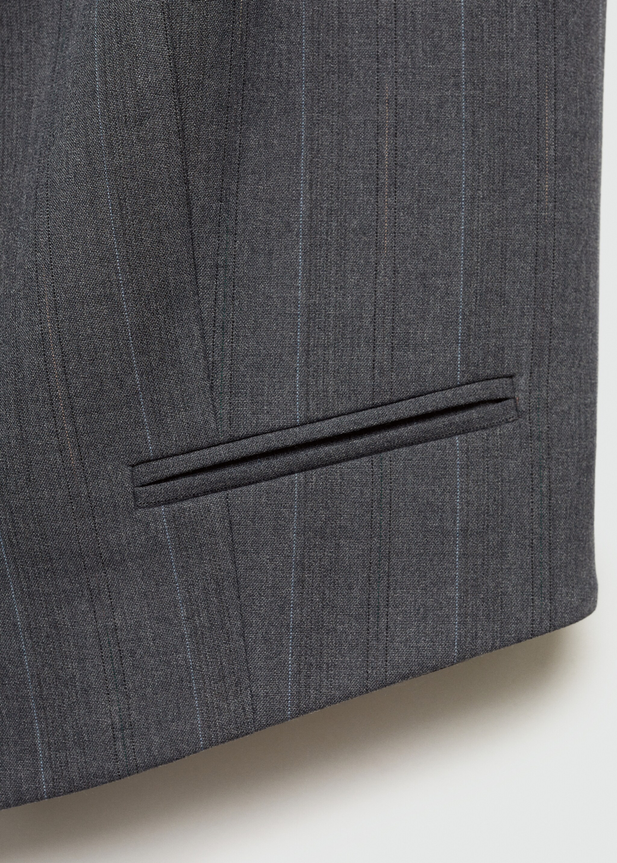 Pinstriped suit waistcoat - Details of the article 0, Grey. Ref: 77036725-00.