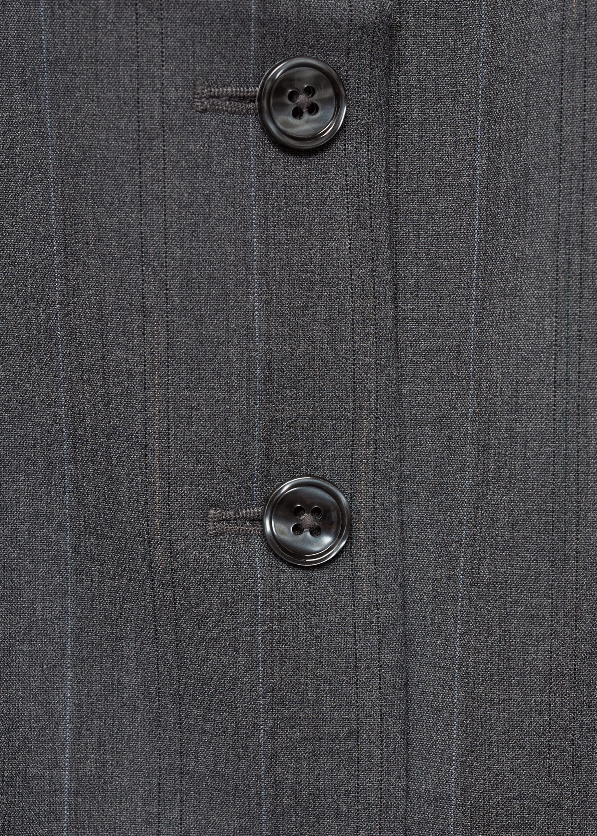 Pinstriped suit waistcoat - Details of the article 8, Grey. Ref: 77036725-00.
