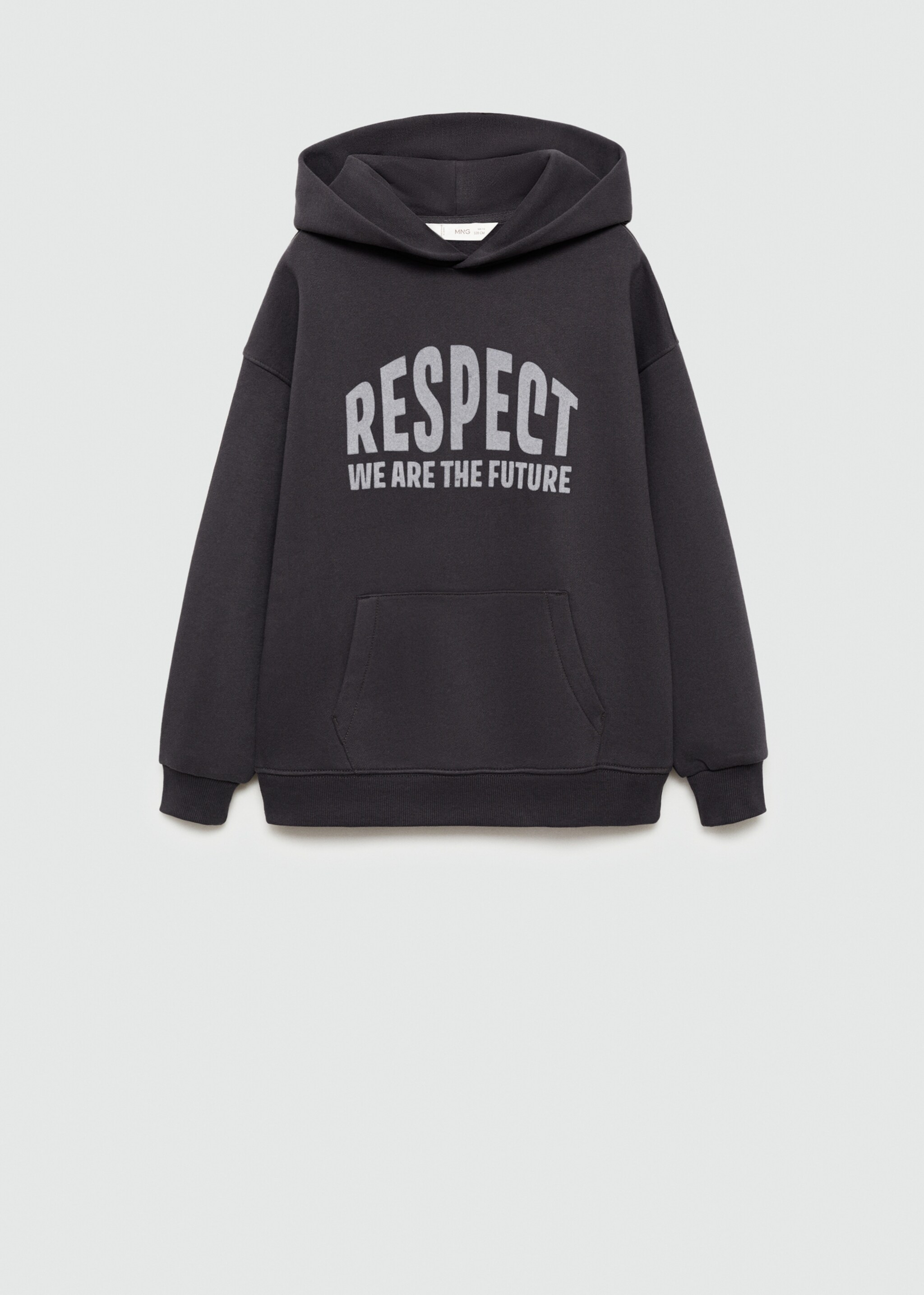 Gemustertes Kapuzen-Sweatshirt - Artikel ohne Model, Anthrazit. Ref: 77036727-00.