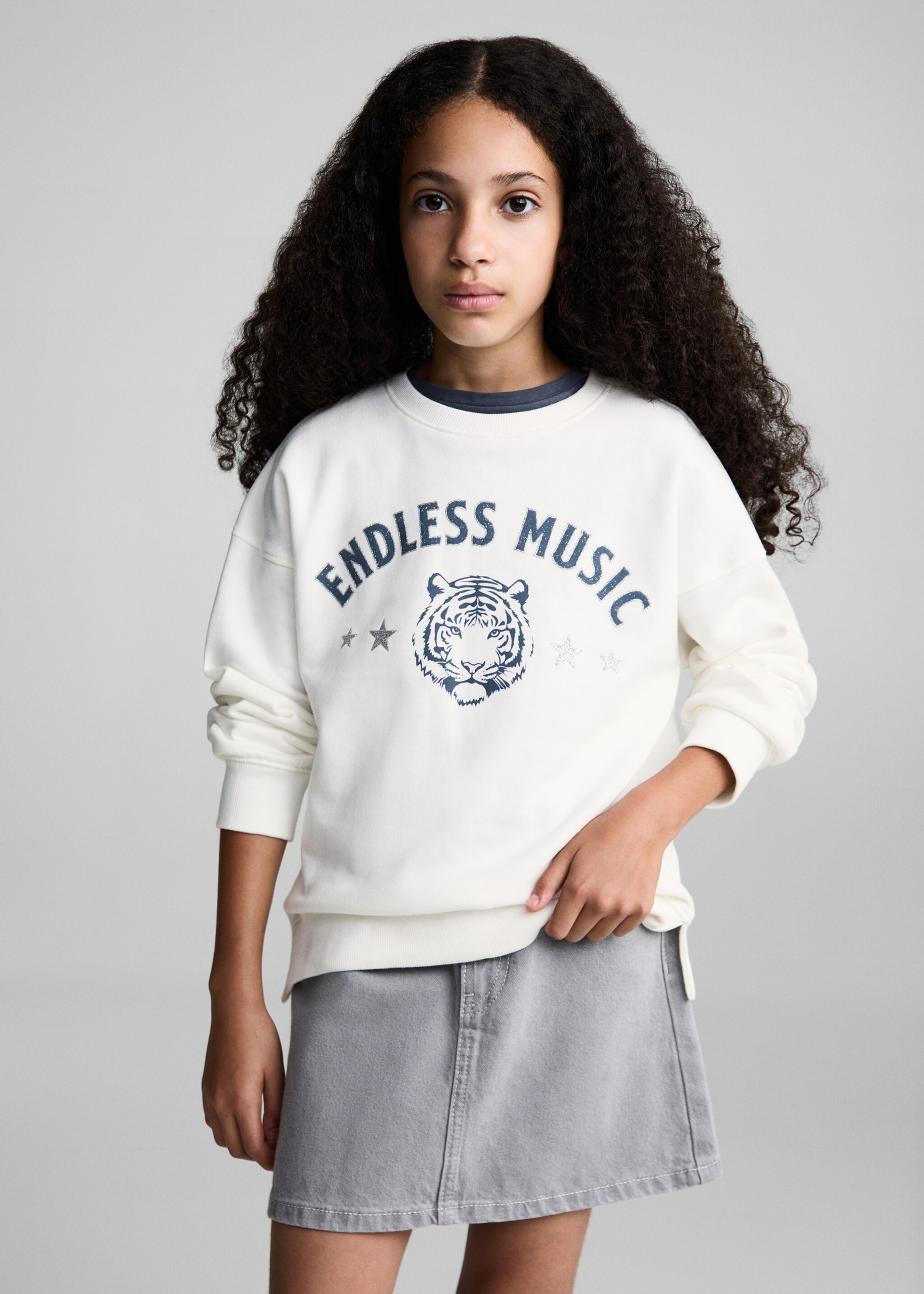 Mintás pamut sweatshirt - Felezősík