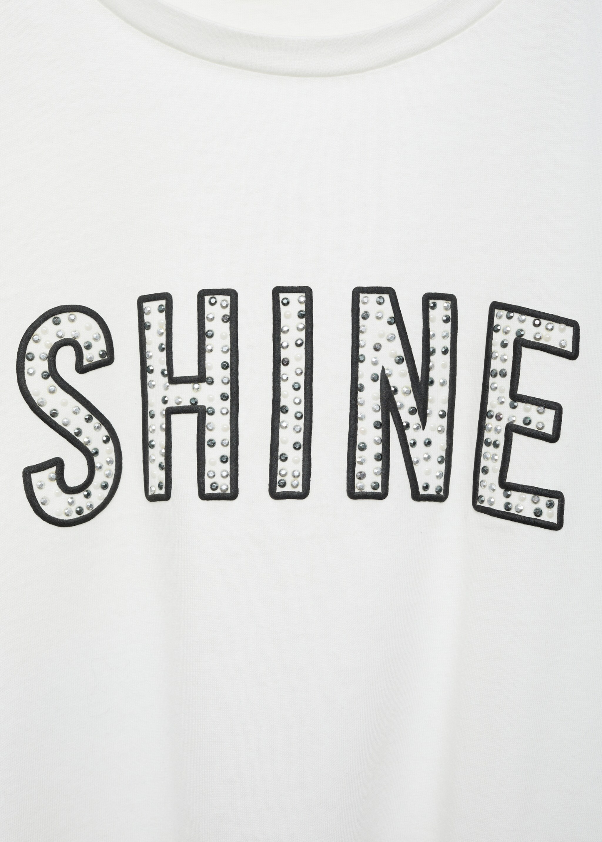 Camiseta detalle abalorios - Detalle del artículo 8, Blanco roto. Ref: 77036735-00.