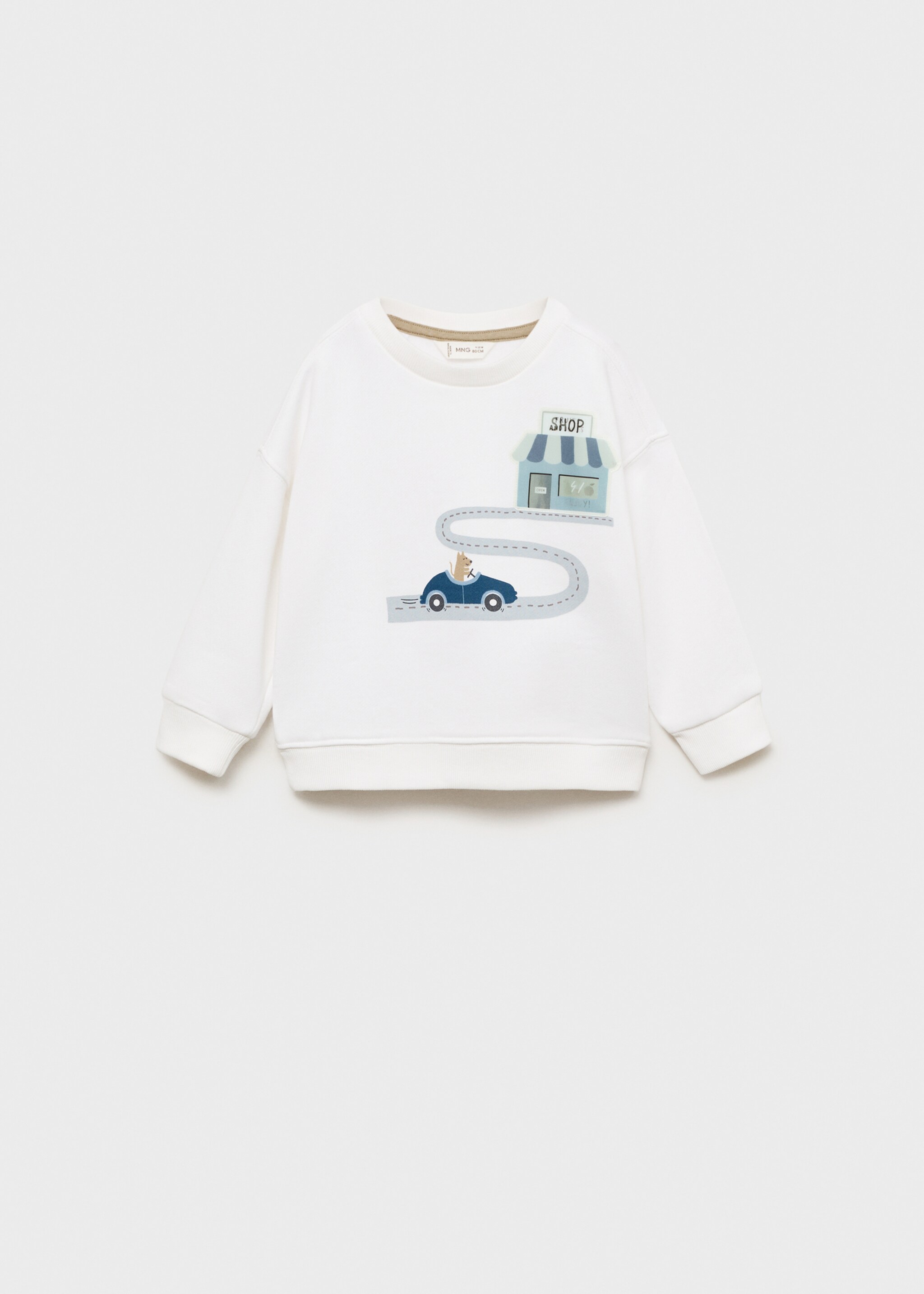 Printed cotton sweatshirt - Article without model, Off White. Ref: 77036737-00.