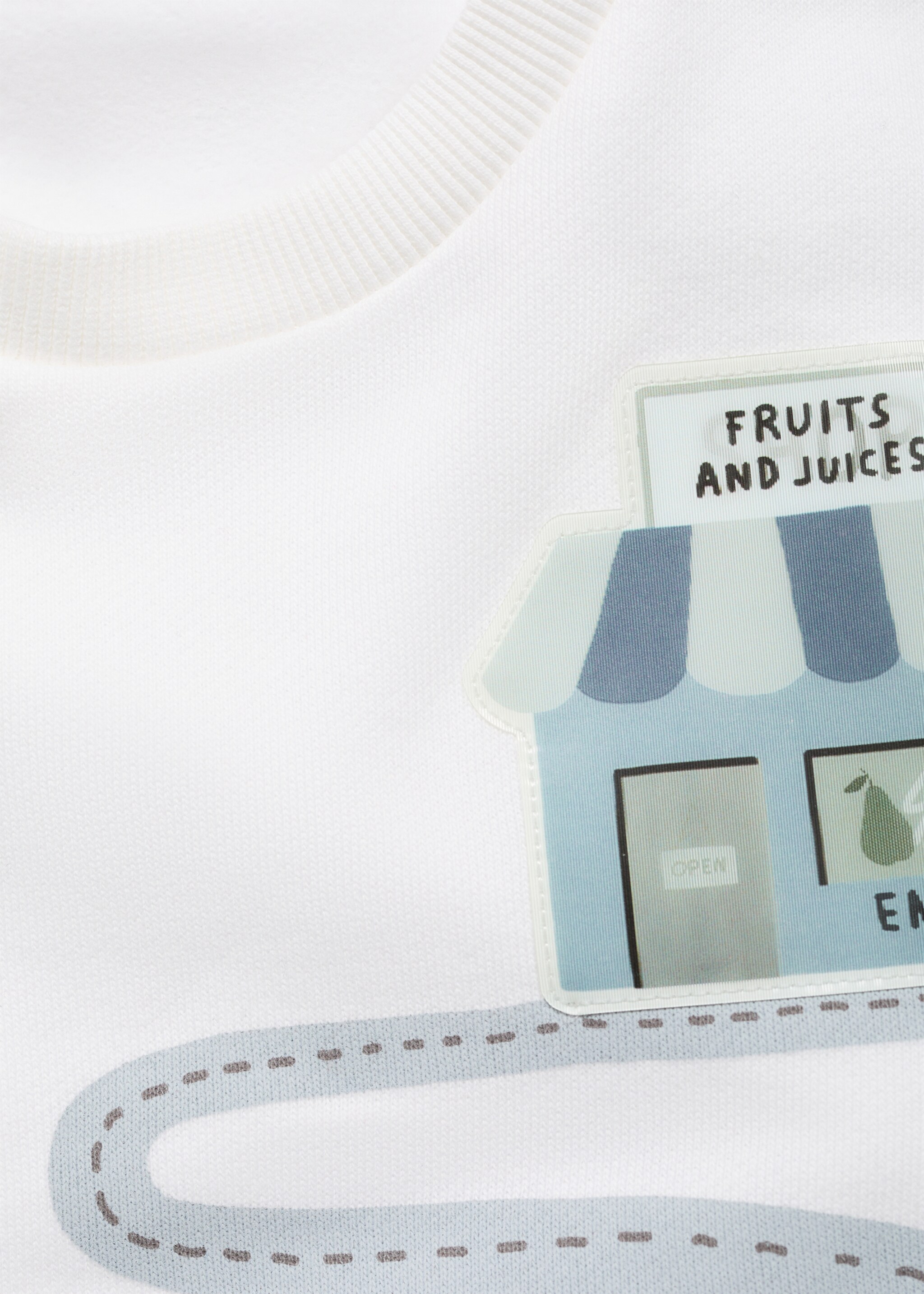 Printed cotton sweatshirt - Details of the article 8, Off White. Ref: 77036737-00.