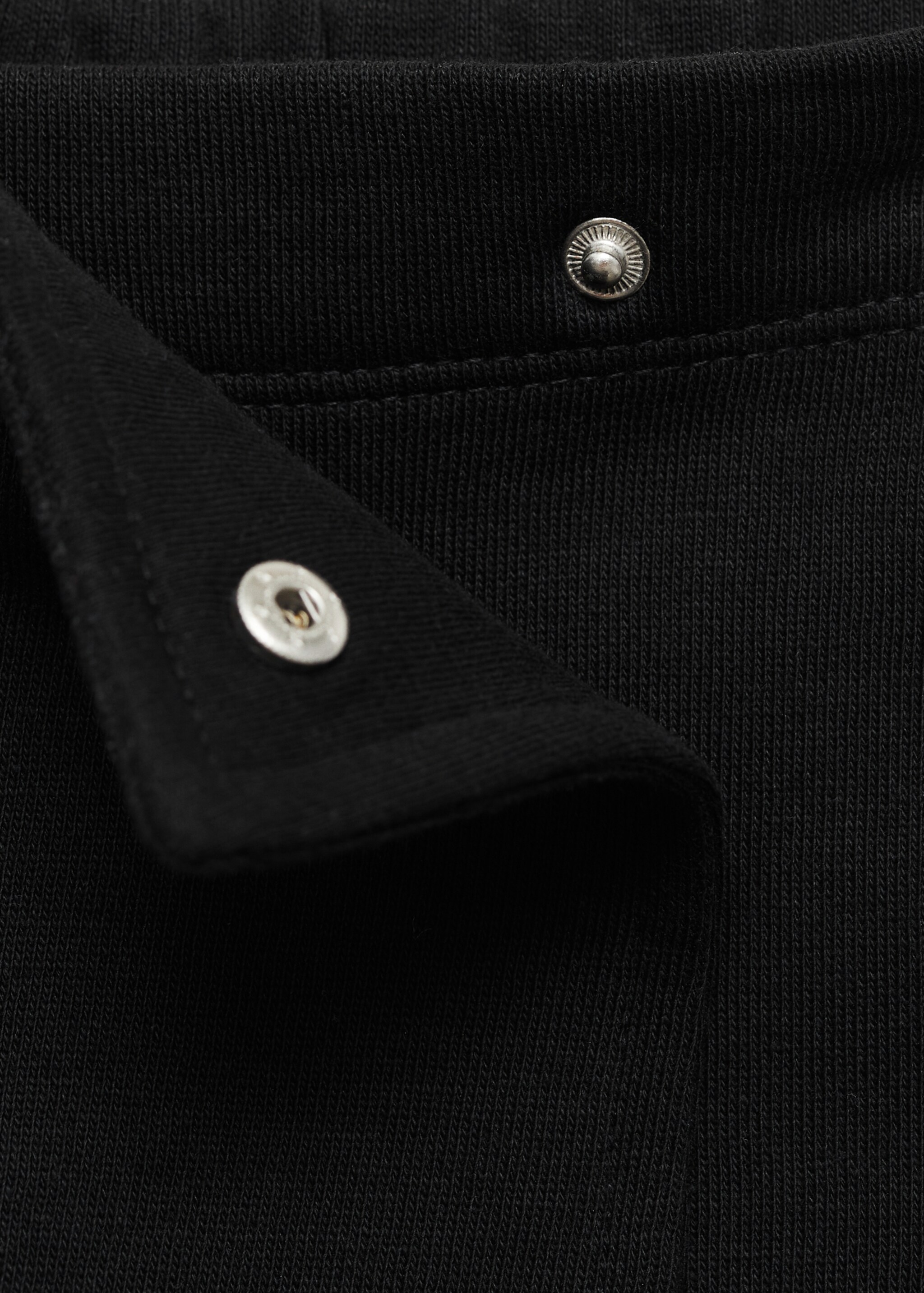 Cotton skort - Details of the article 8, Black. Ref: 77036740-00.